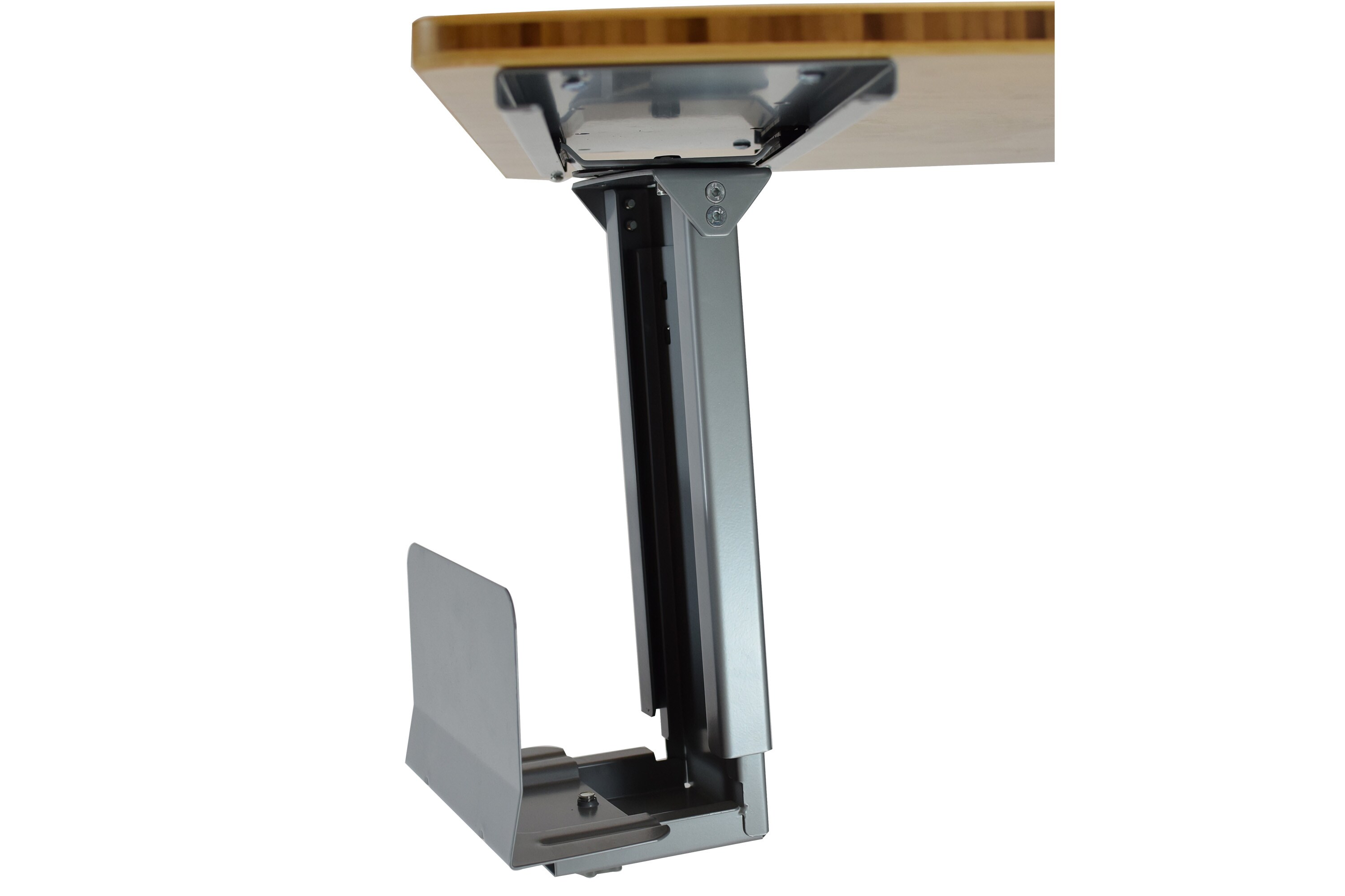 Uncaged Ergonomics CPU2G Adjustable Under-Desk CPU Holder - Swiveling and Sliding CPU Mount for Convenient Access - Height and Width Adjustable CPU Caddy