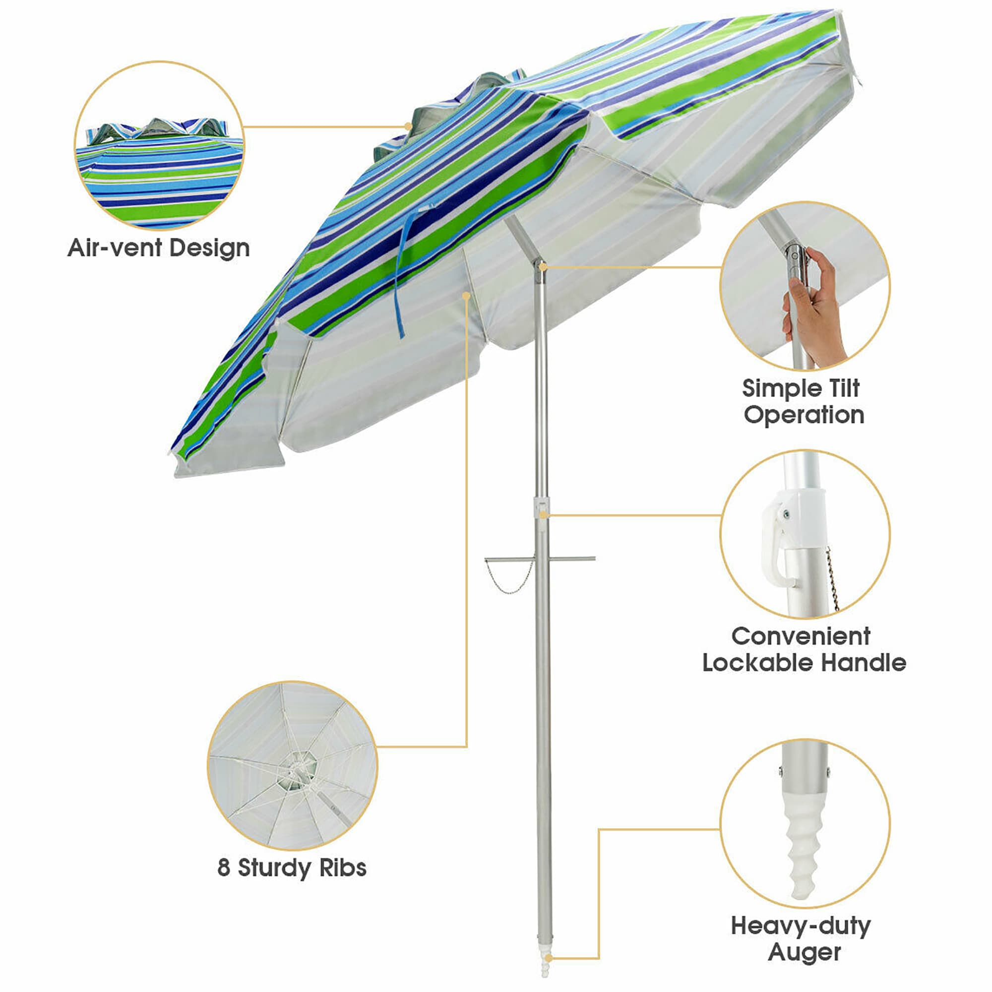 Costway OP70314GN Umbrellas-2 - View #4