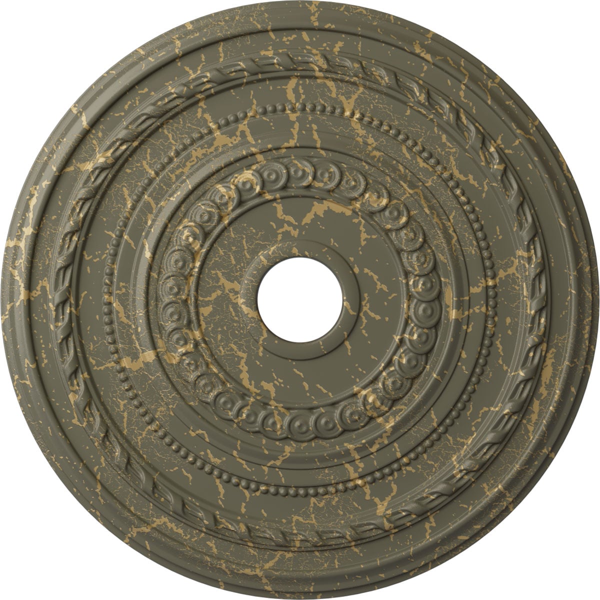 Ekena Millwork CM25COWHC Cole 25.375-in W x 25.375-in L Painted Witch Hazel Crackle Polyurethane Whole Ceiling Medallion