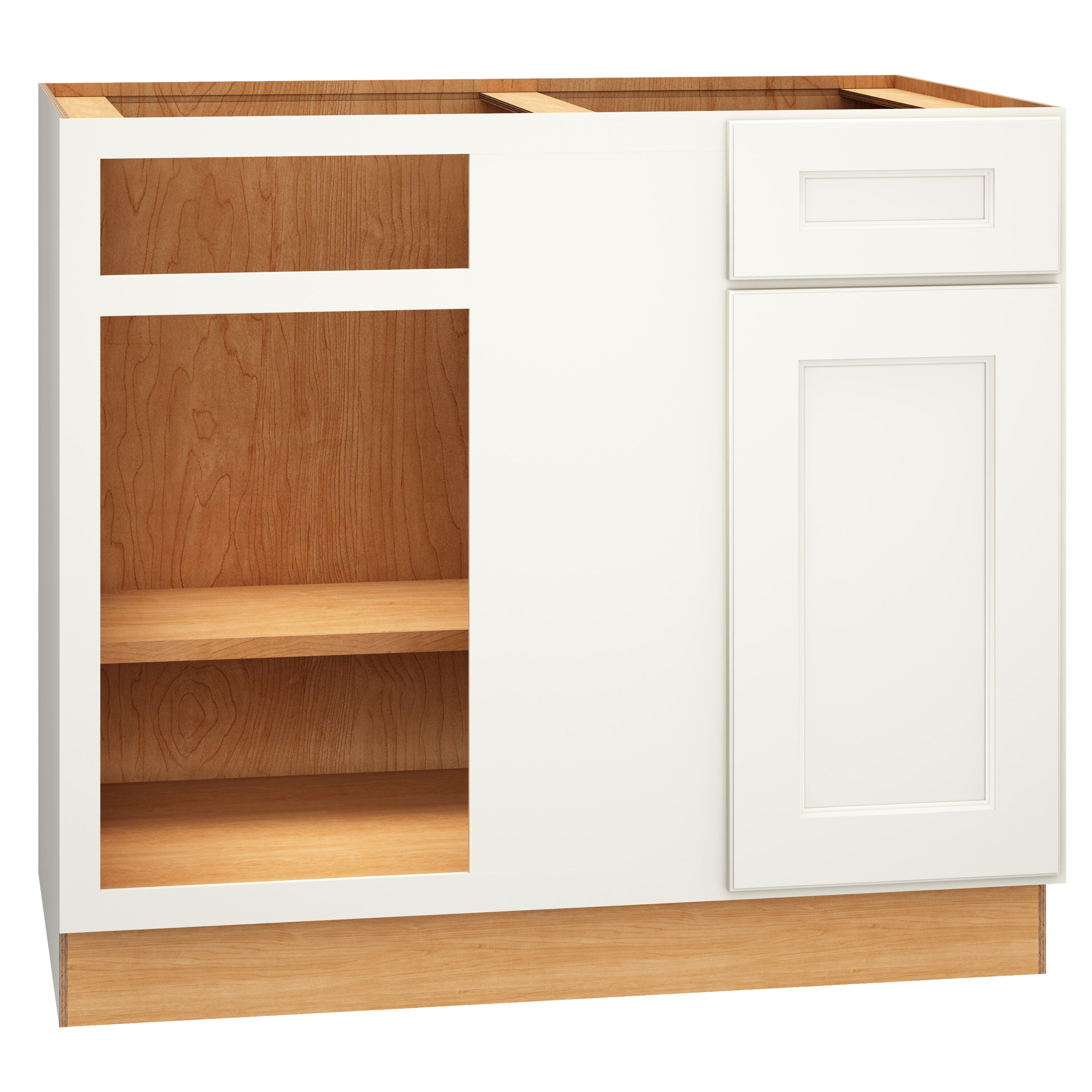 Diamond Express 325 BC42S Macaulay 42-in W x 34.5-in H x 24-in D White Blind Corner base Fully assembled Plywood Cabinet (Recessed Panel Square)