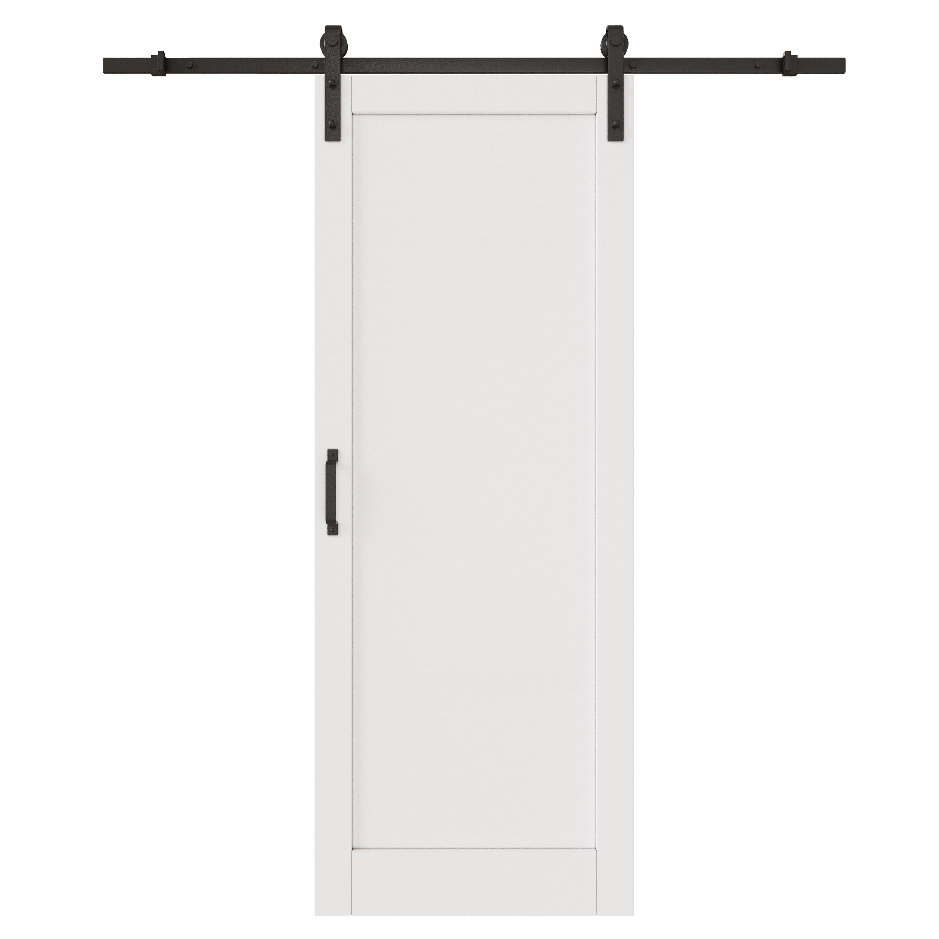 JUJUBON IN-BDYGXB9636-72 36-in x 96-in White Square MDF Solid core Single Barn Door (Hardware Included)