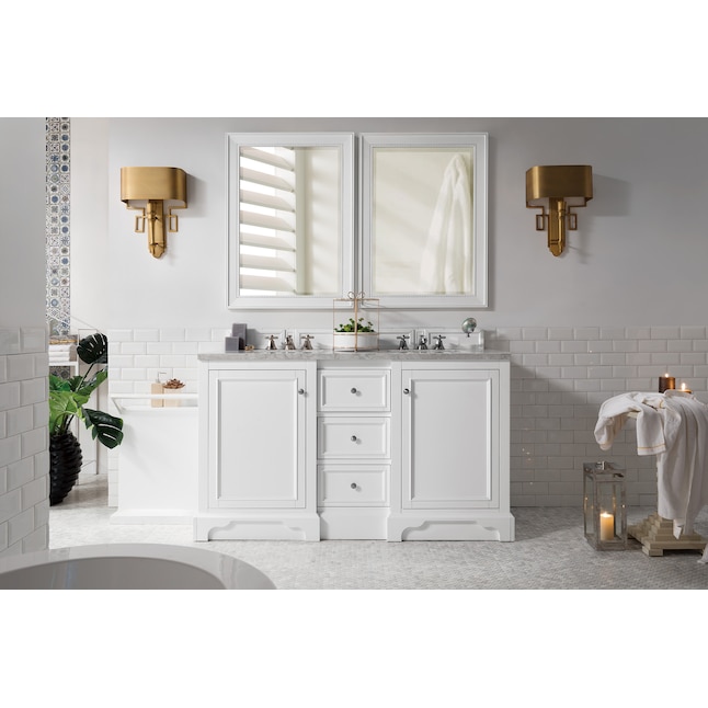 James Martin Vanities De Soto 60 In, 60 In 3 Double Sink Bathroom Vanity With Top