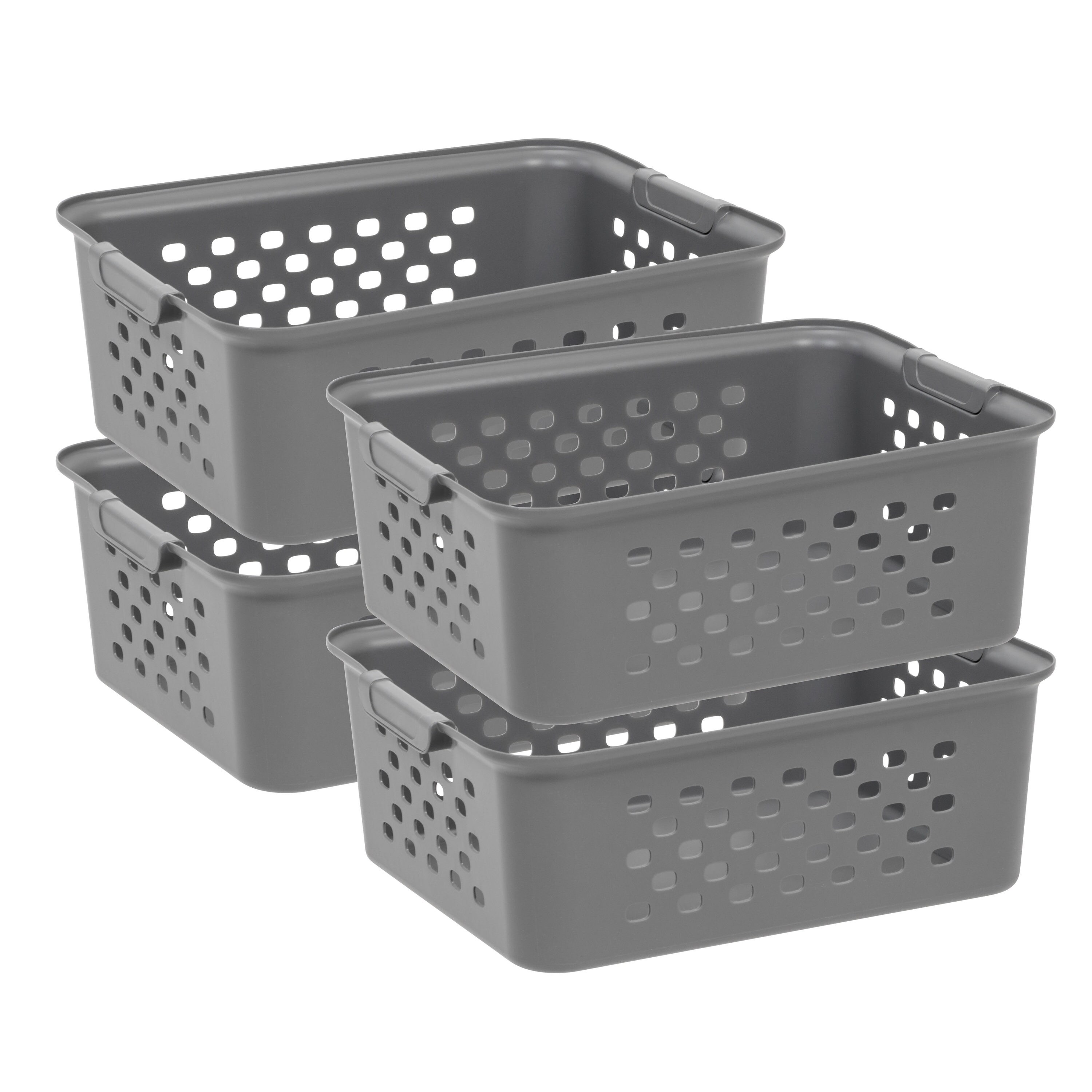 IRIS 4-Pack Medium Organizer Storage Baskets 11.25-in W x 5.13-in