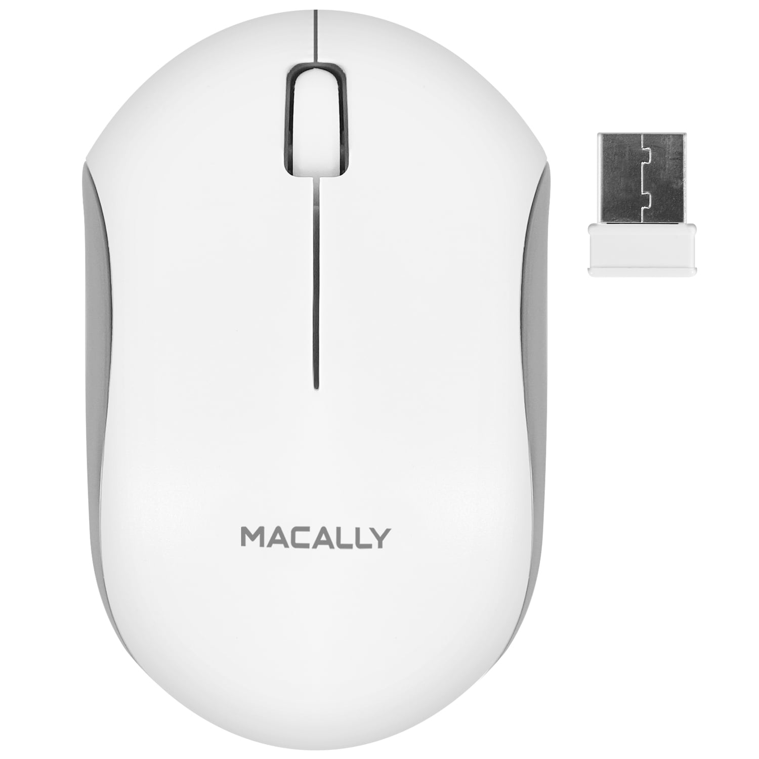 Macally Macally RFQMOUSE RF Wireless Computer Mouse with 3 Button, Scroll Wheel, Dongle Receiver, with Windows PC, Apple MacBook Pro/Air, iMac, Mini, Laptops (White) the Computers & Peripherals