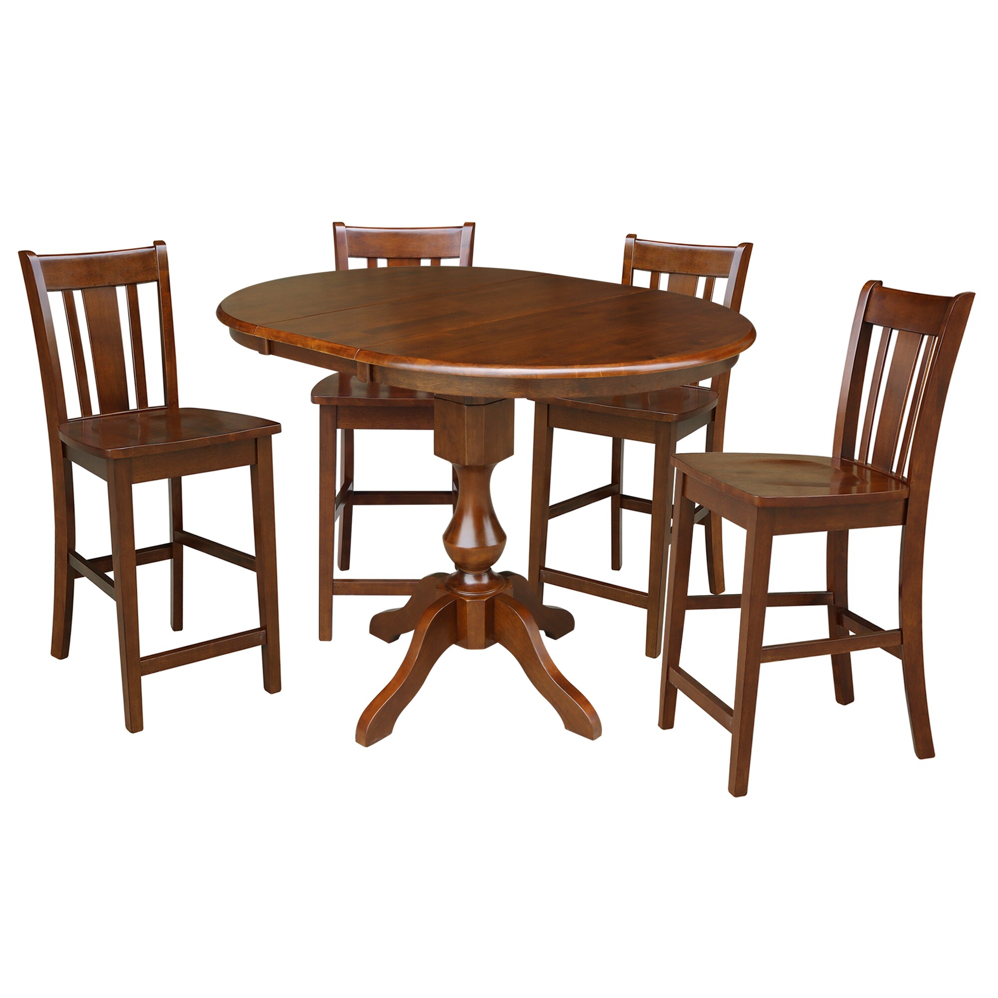 International Concepts K581-36RXT-11P-S1024 Espresso Traditional Dining Room Set with Round Table (Seats 4)