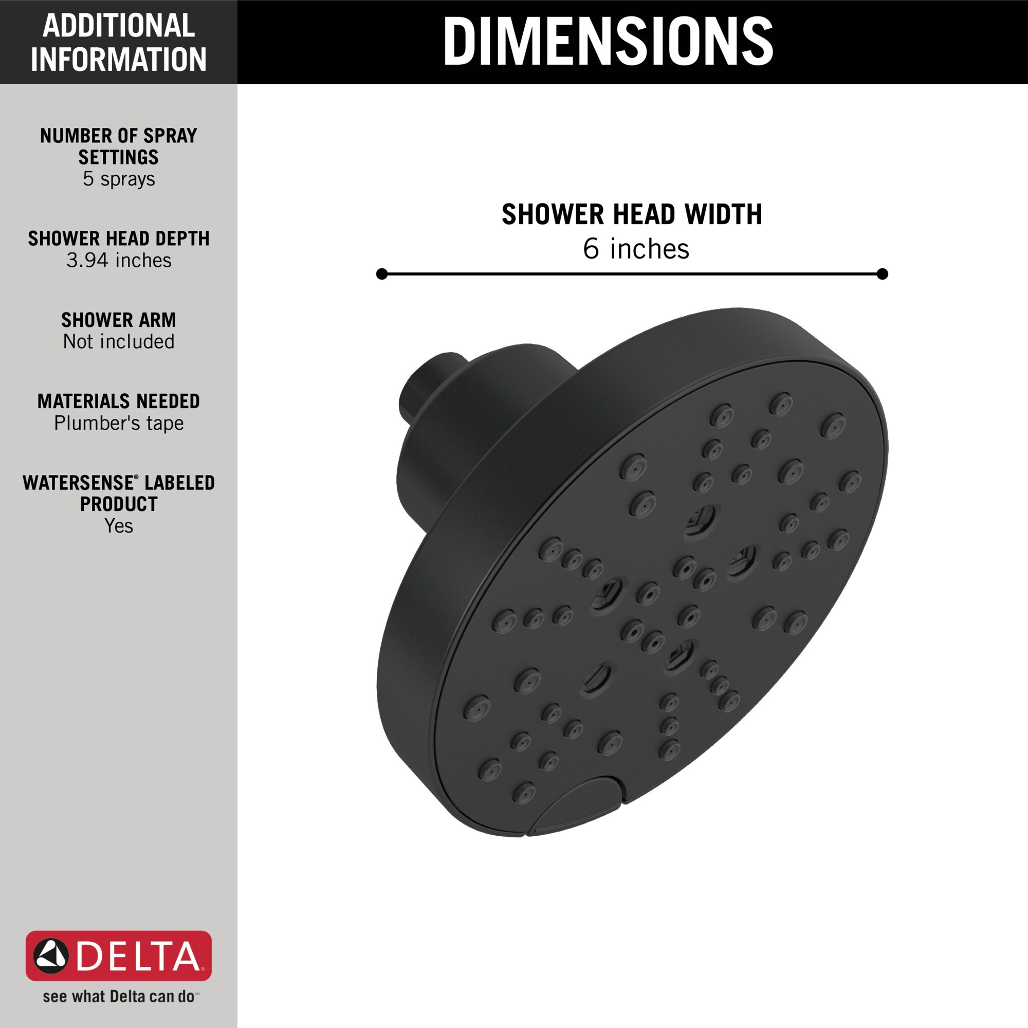 Delta 75568BL Fixed-Showerhead - View #9