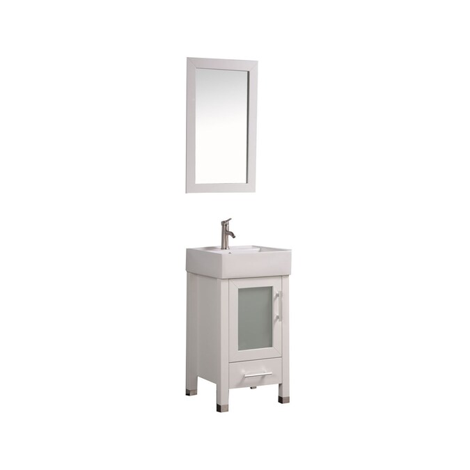 Mtd Vanities 18 In White Single Sink, 18 Inch Vanity Mirror