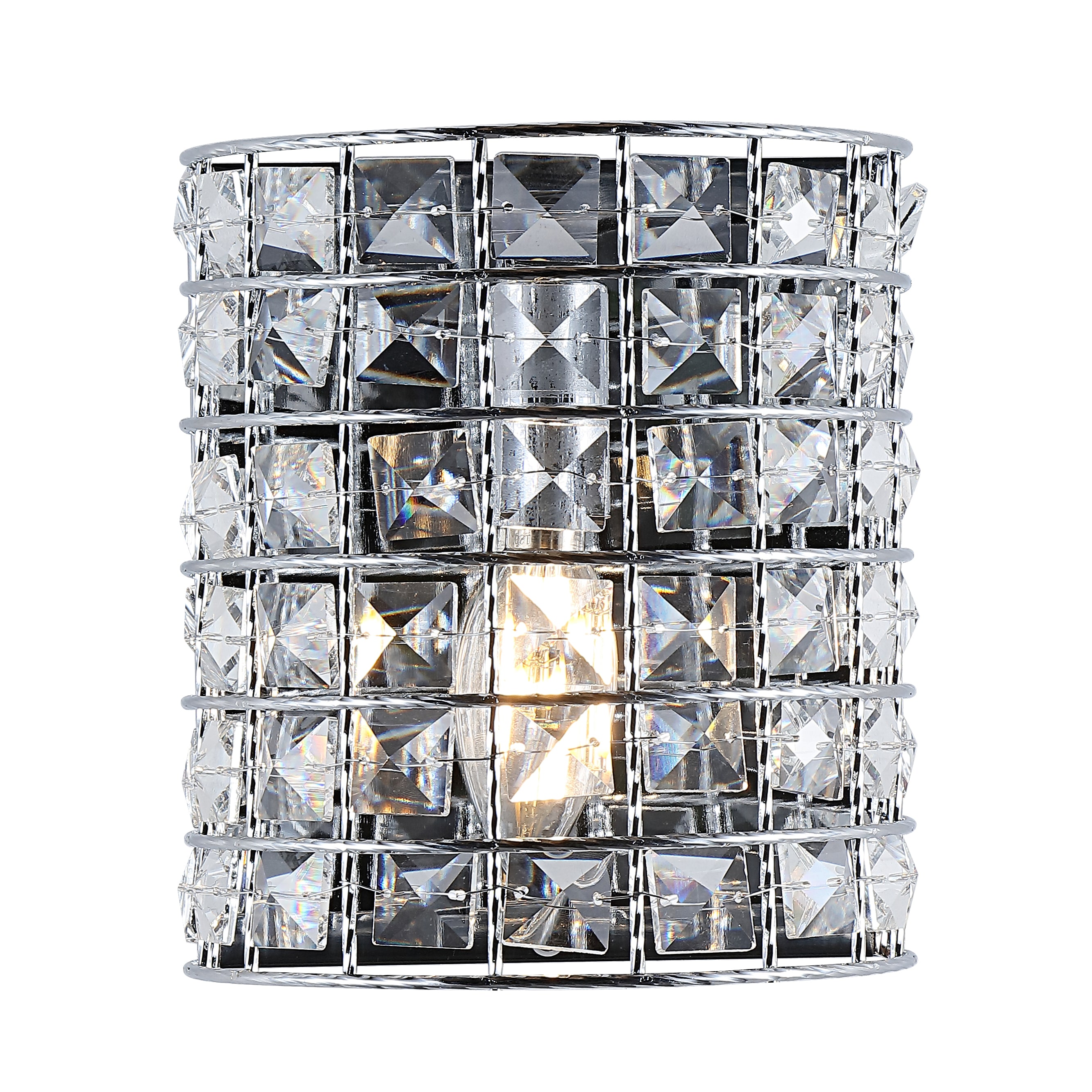 Clara Deco 6.25" Chrome Crystal Glam LED Vanity Light