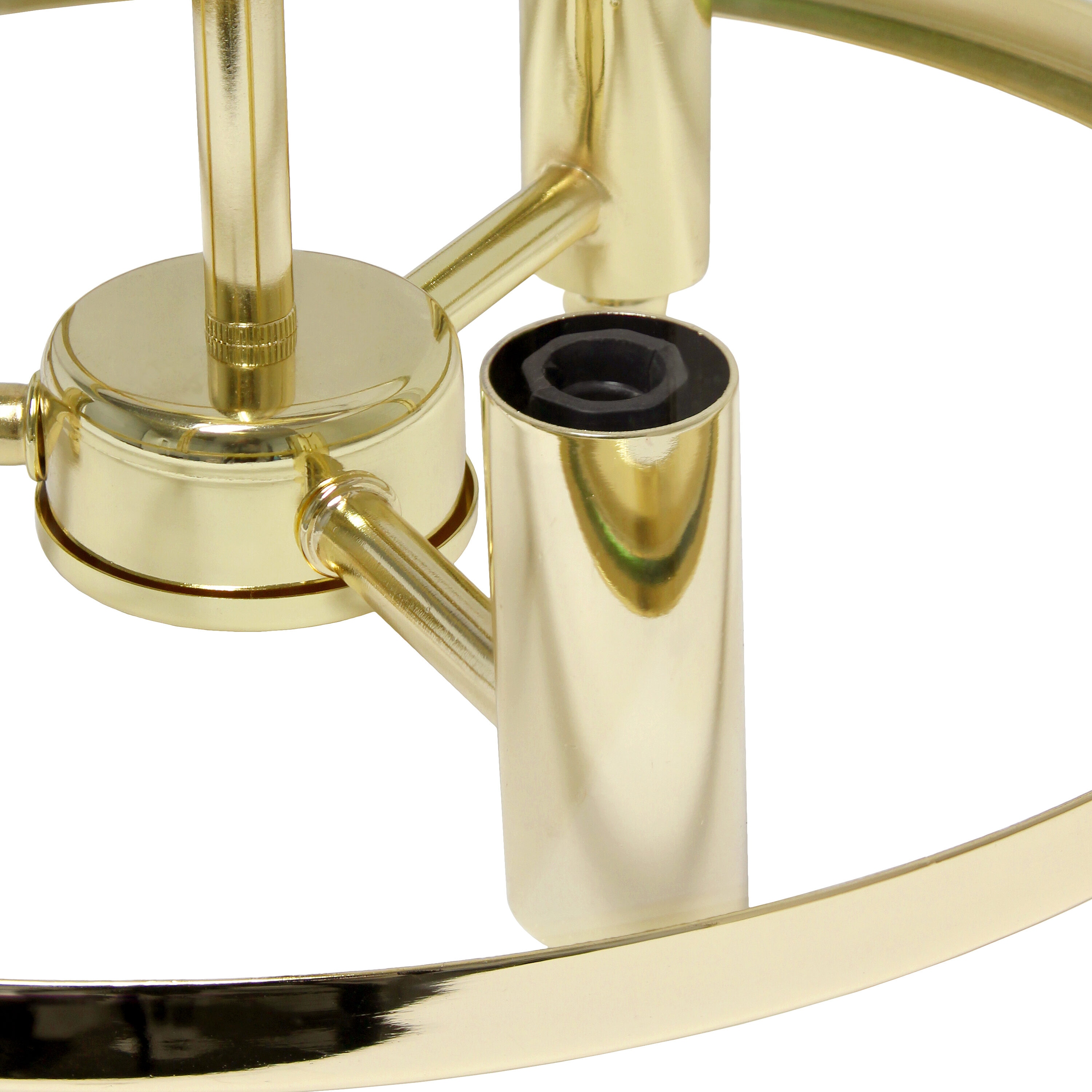 Vintage Gold 13'' Glass Semi-Flushmount Ceiling Light with Iron Accents