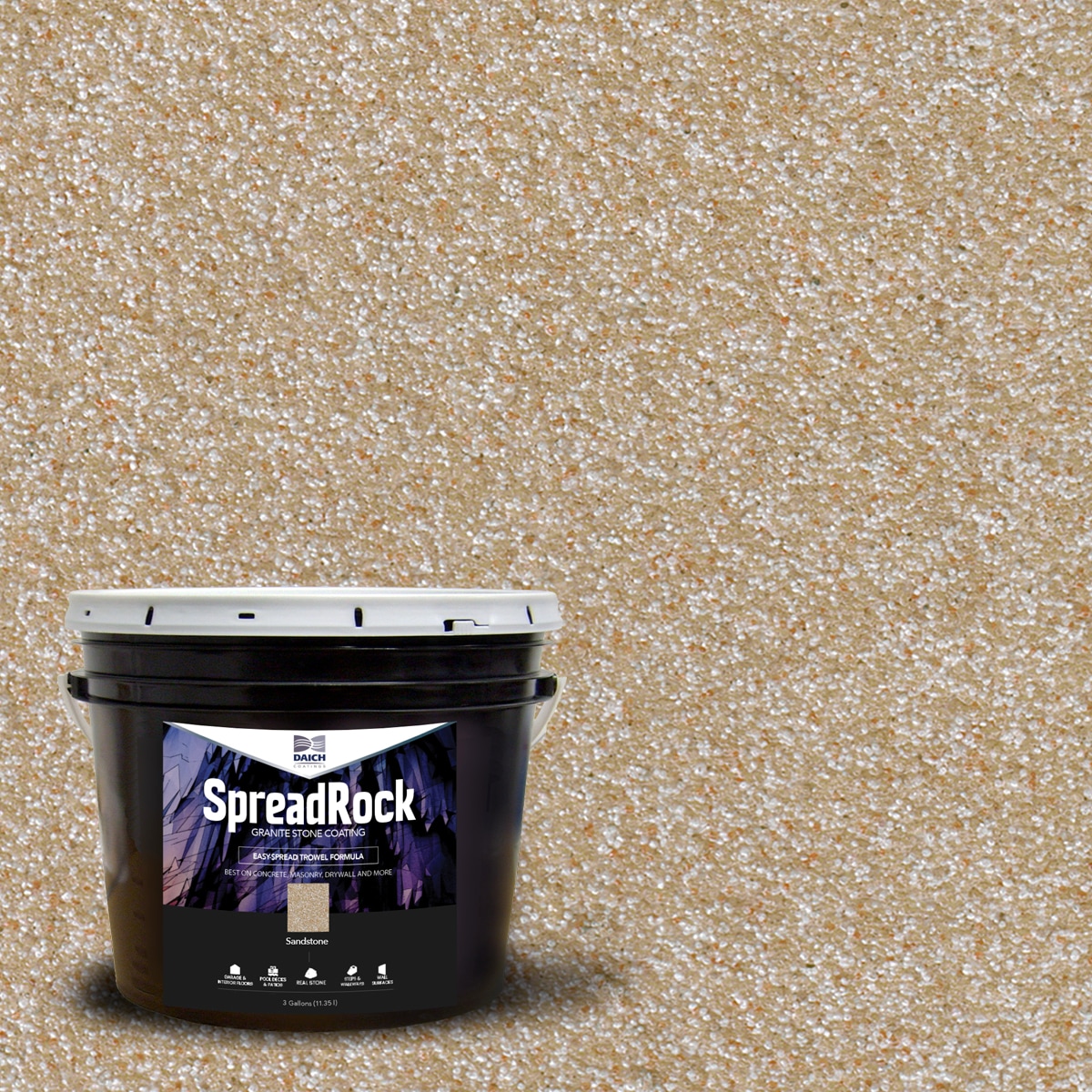 Daich SPR-SS-030 SpreadRock Sandstone Satin Interior/Exterior Anti-Skid Porch and Floor paint ( 3-gallon )