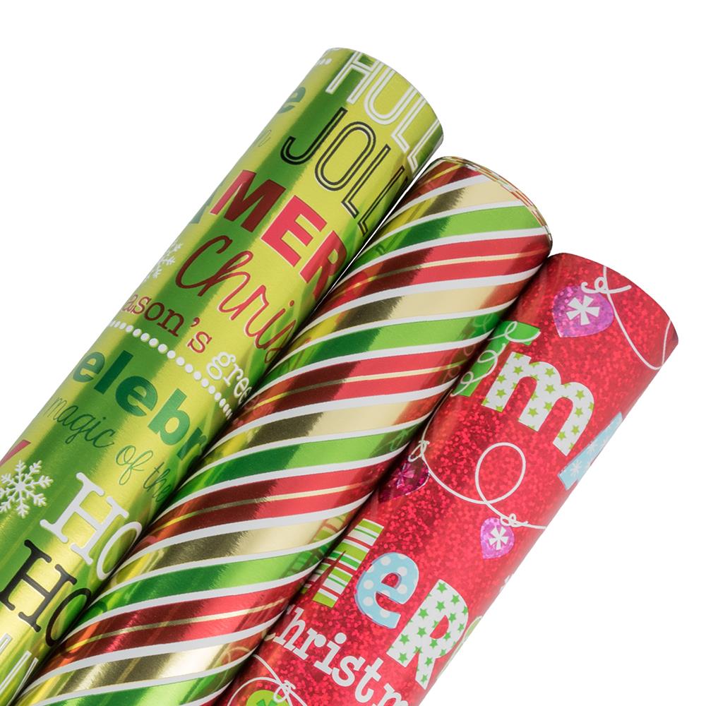 JAM Paper 1655243514 2.5-Feet x 10-Feet Christmas Wrapping Paper