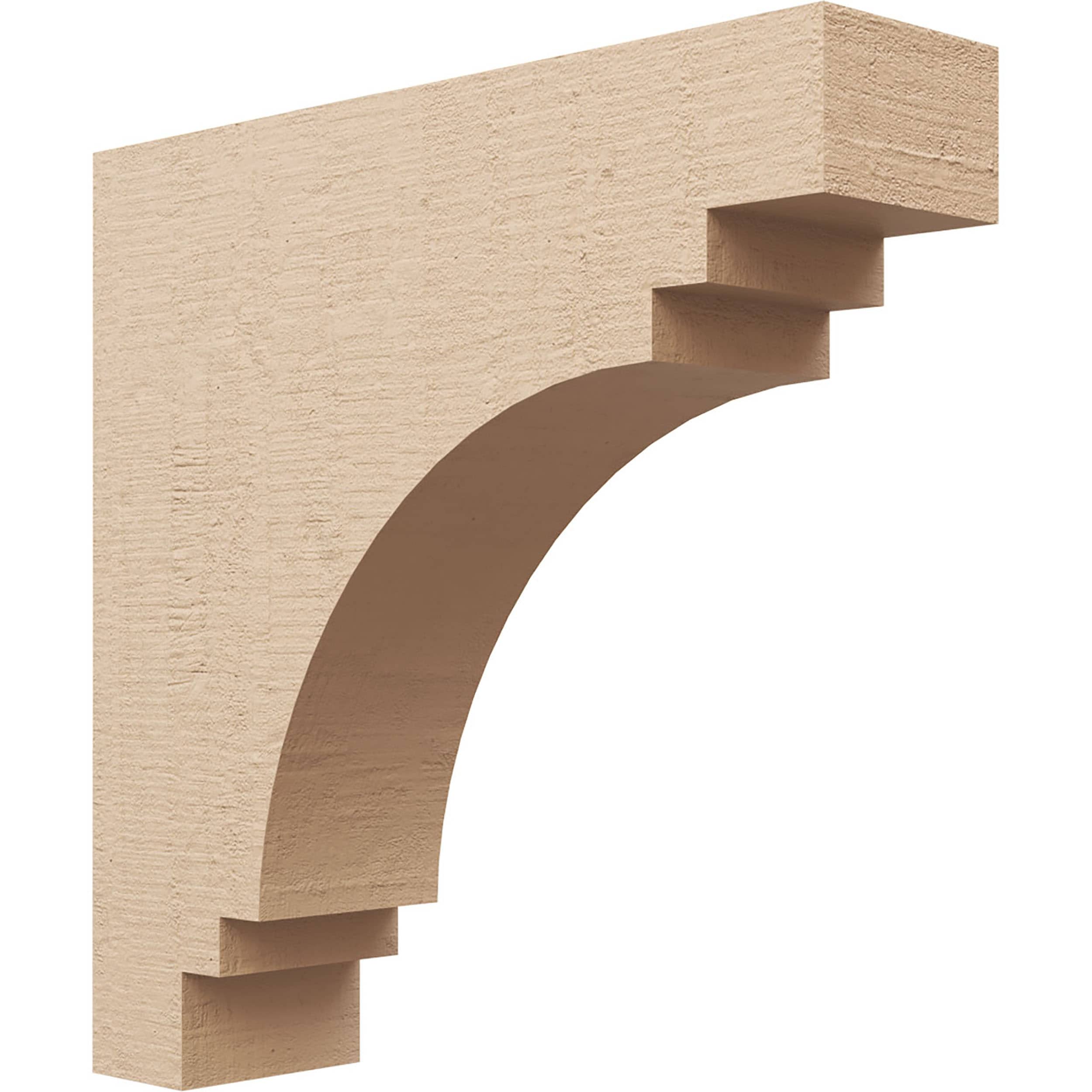 Ekena Millwork CORU05X20X20PECRCPR 5-in x 20-in x 20-in Rough Cedar Woodgrain TimberThane Primed Urethane Paintable/Stainable Corbel