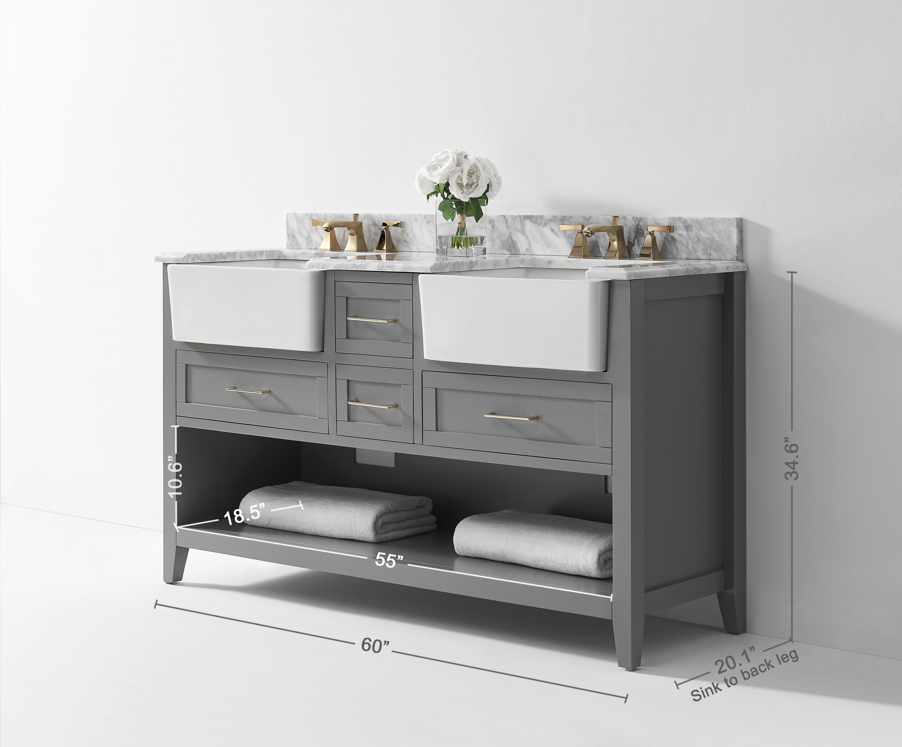 Ancerre Designs VTS-HAYLEY-60-SCG-CW Bath-Vanity-Combo - View #4