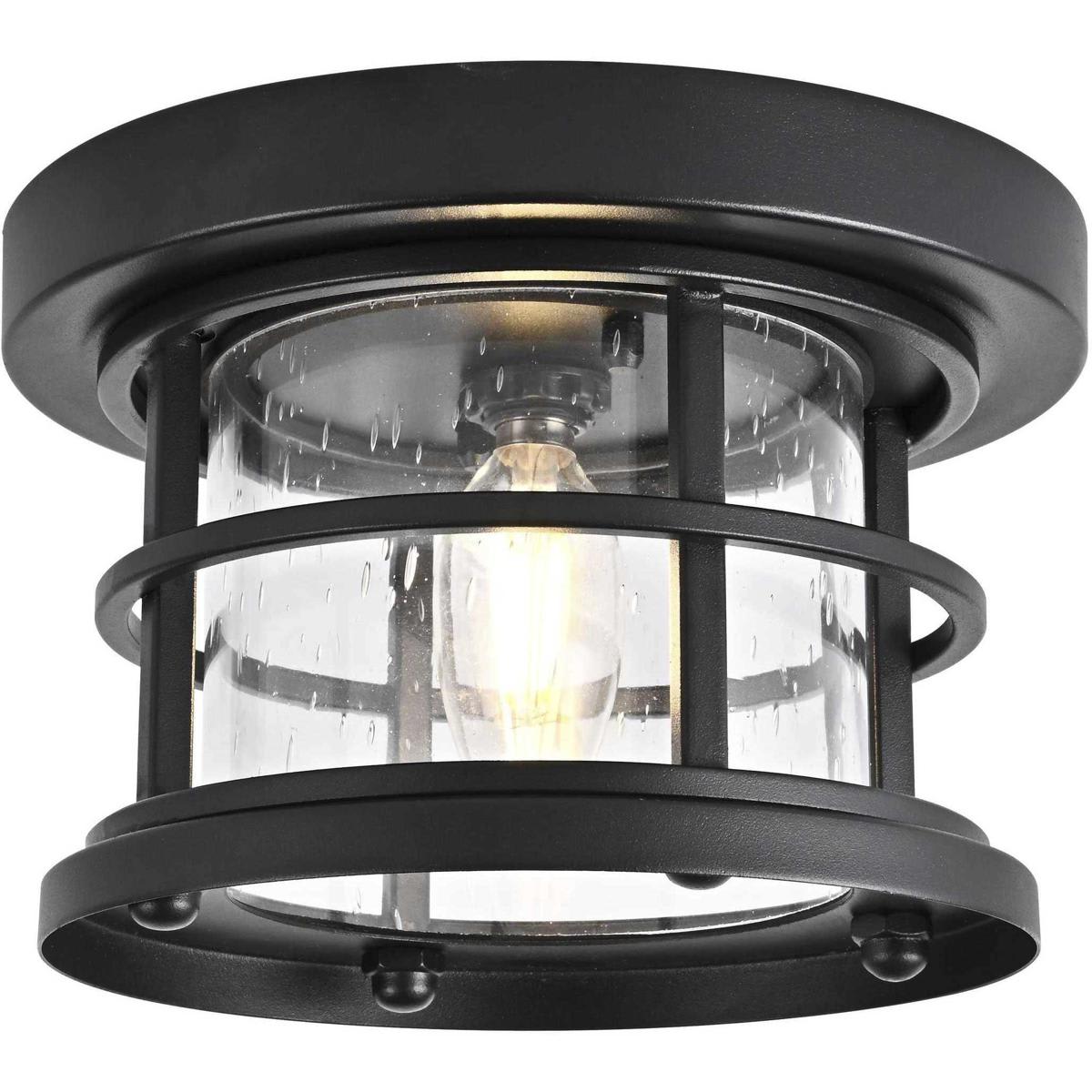 Elegant Lighting 2845187 OD614F8BK Carla 1 Light 8 inch Black Outdoor Flush Mount
