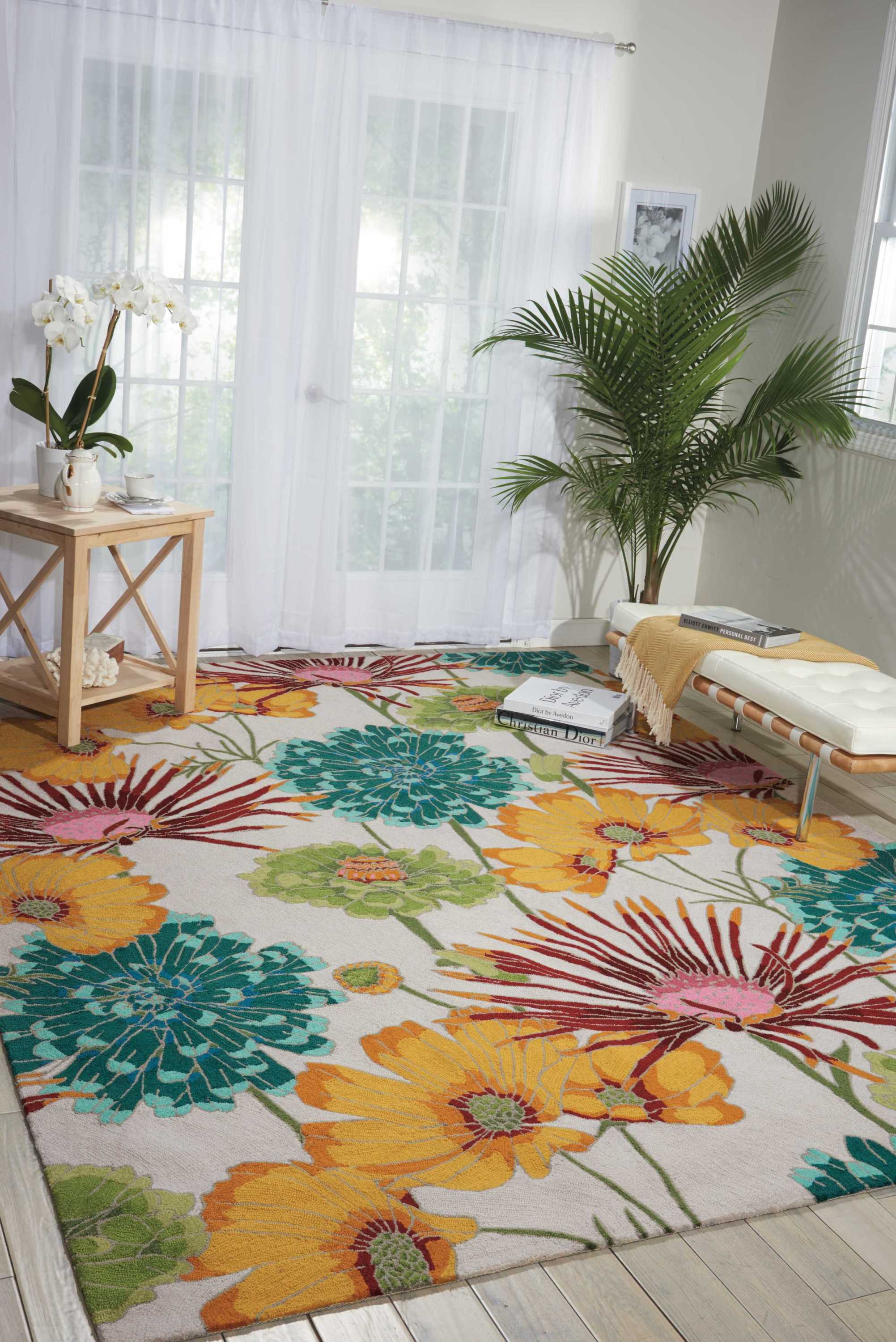 Nourison 27140 Fantasy 2 x 3 (ft) Braided Polyester Ivory Rectangular Indoor Abstract Area rug