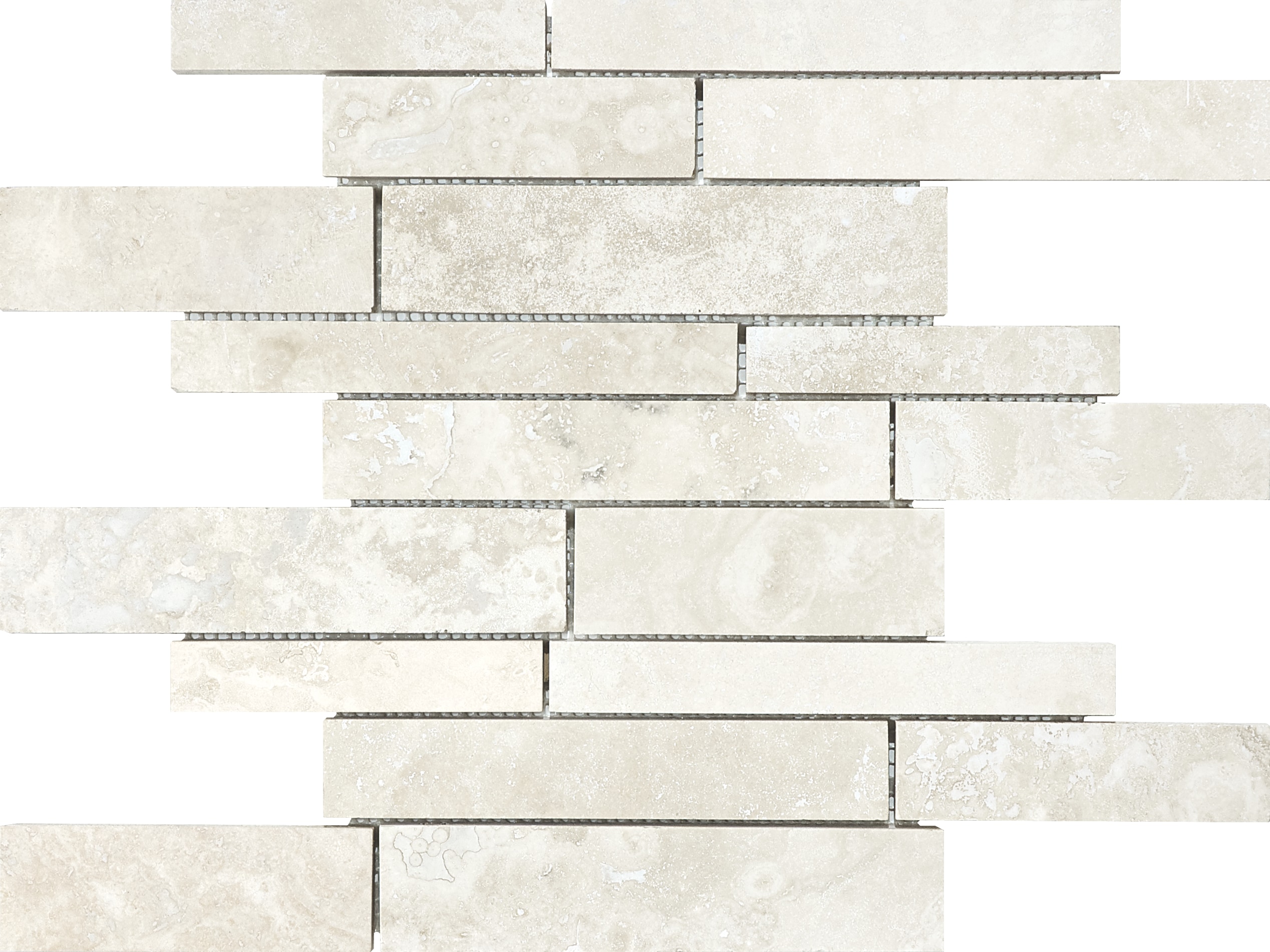 Anatolia Tile Ivory Premium 12 In X 12 In Honed Natural Stone Travertine Linear Mosaic Wall Tile