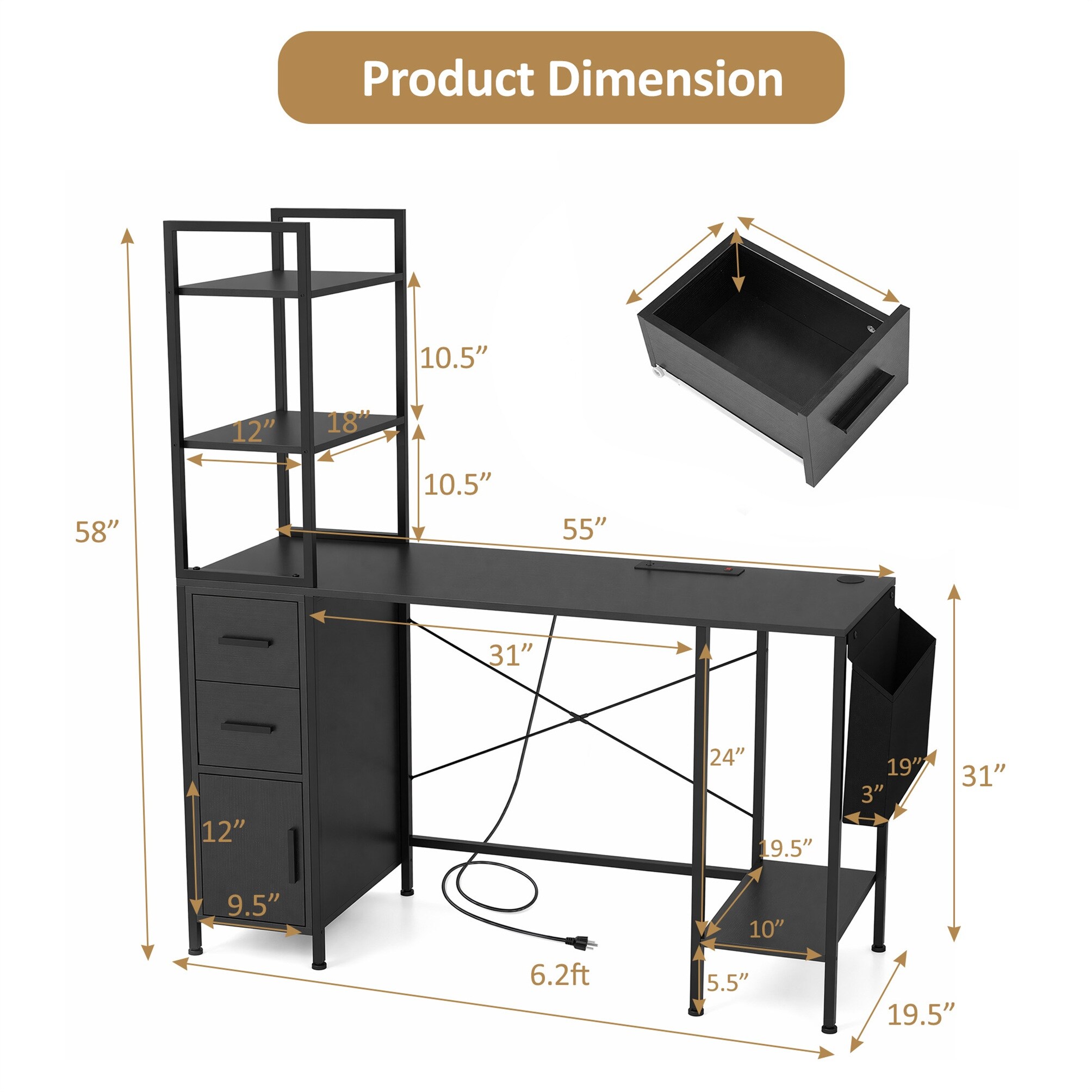 Gtnali JCY-10593US-DK desks - View #4