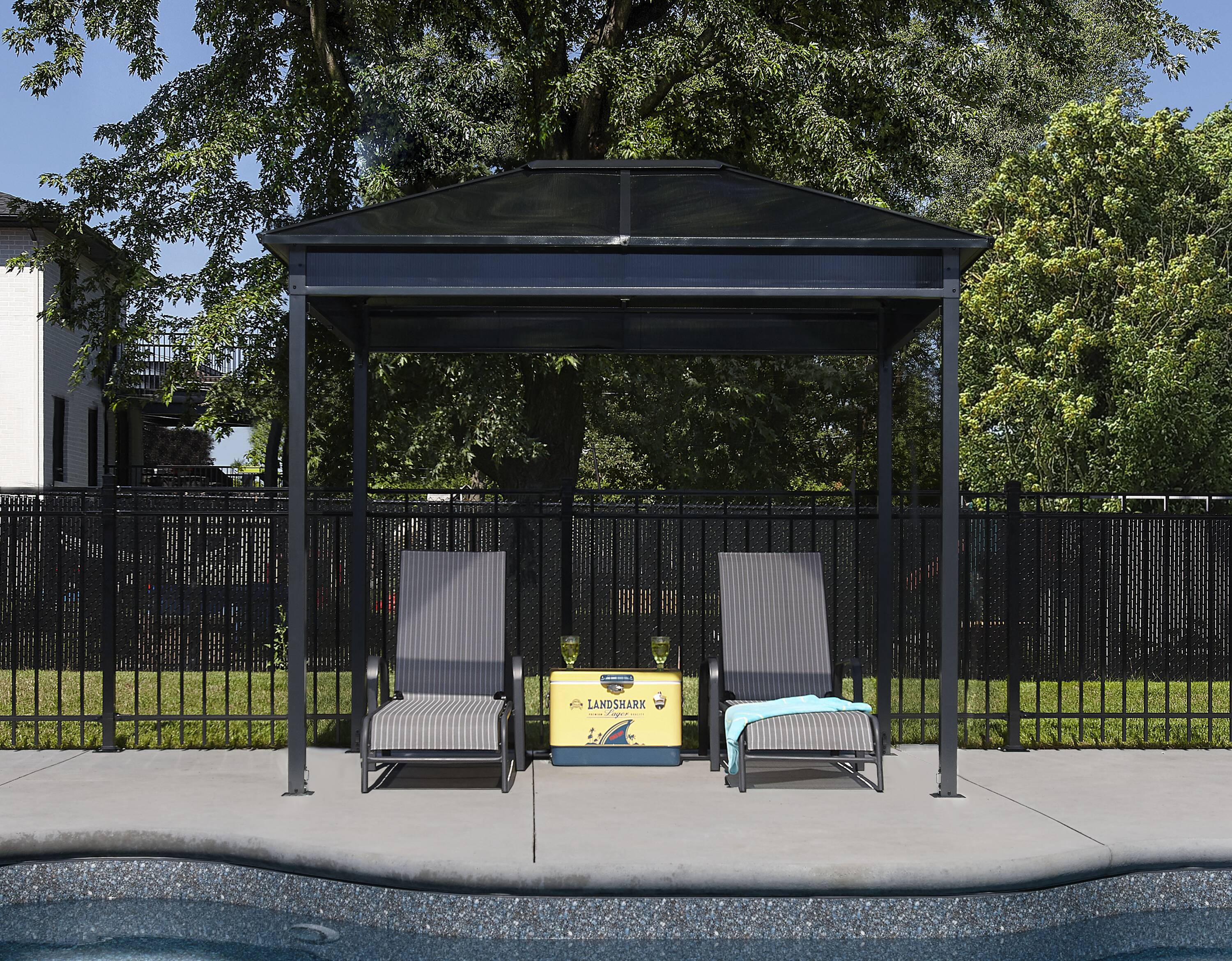 Danxia 7 ft. x 9 ft. Black Steel Frame Patio Gazebo