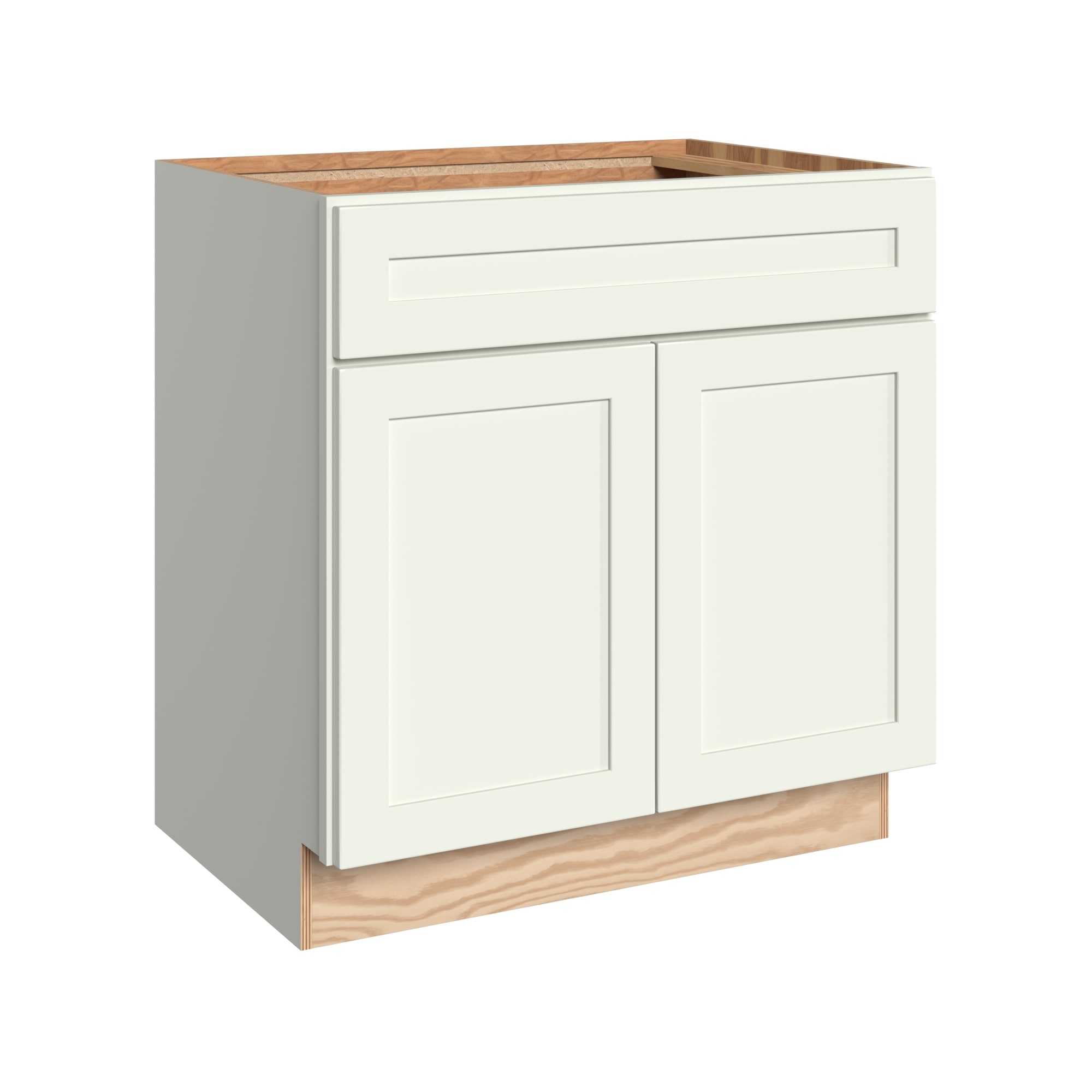 KraftMaid Momentum VSB302131G71 Deveron 30-in Dove White Bathroom Vanity Base Cabinet without Top