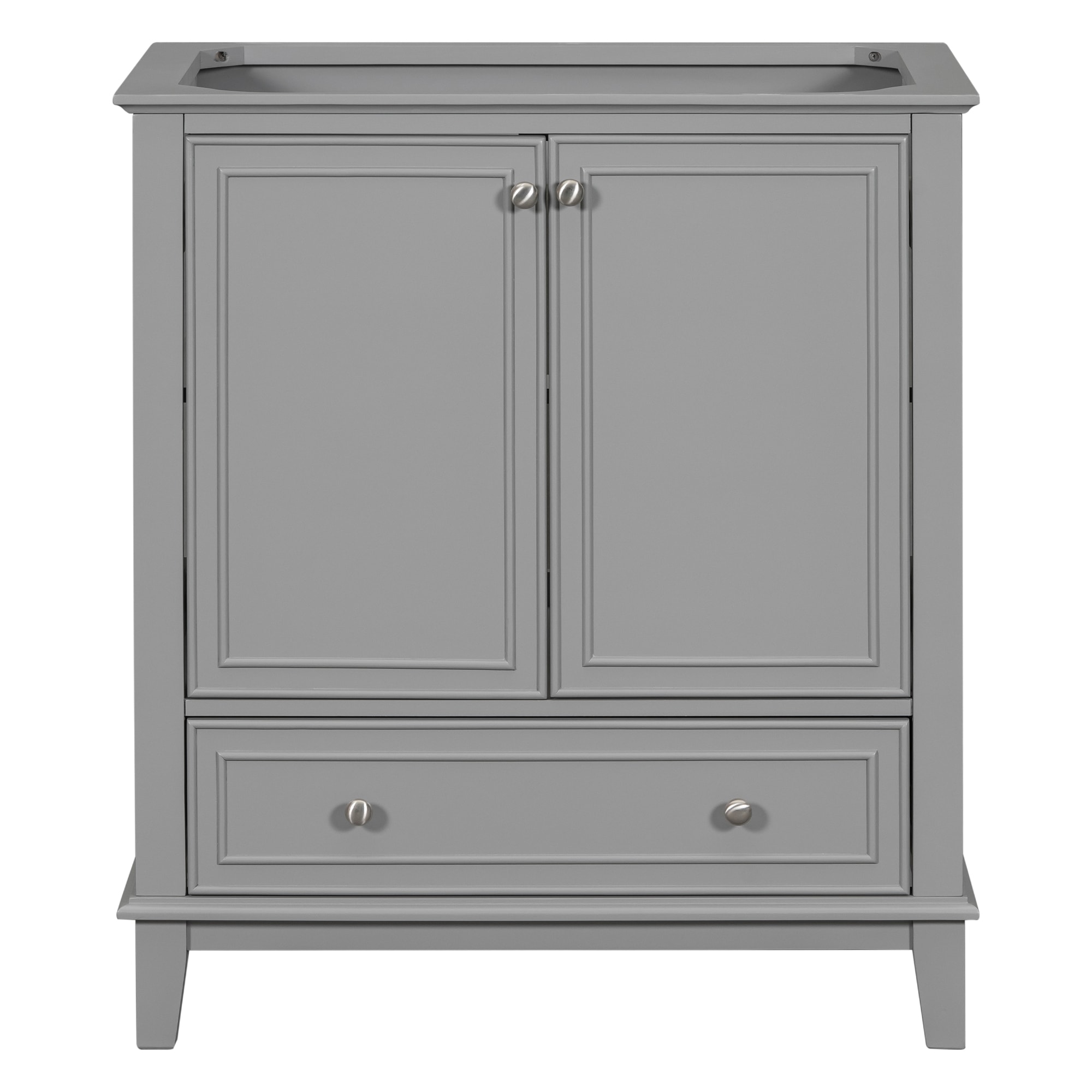 WELLFOR NIE-N7CB480 30-in Gray Bathroom Vanity Base Cabinet without Top
