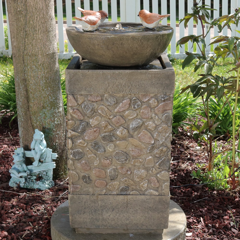 Sunnydaze Decor 25-in H Resin Water Tiered Outdoor Fountain with ...