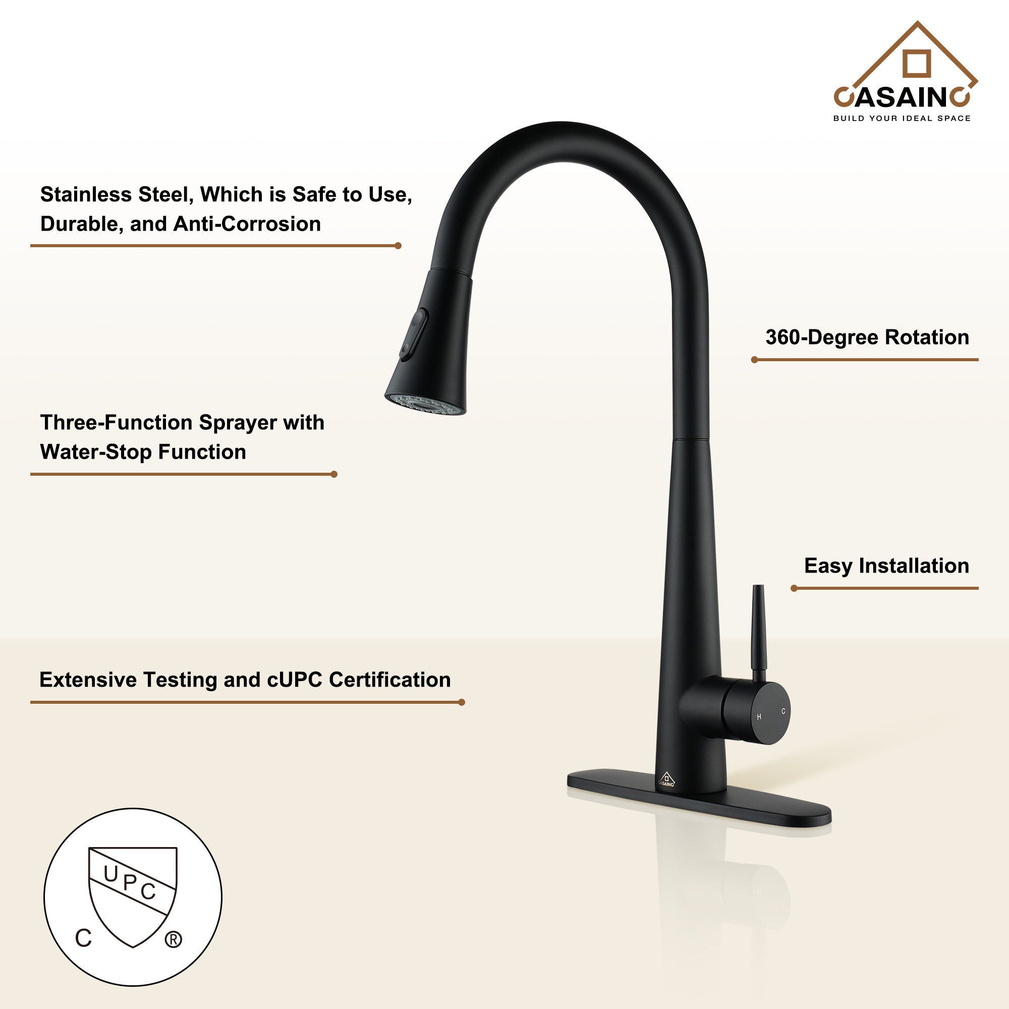 CASAINC CA-YWBG34 Kitchen-Faucets - View #5