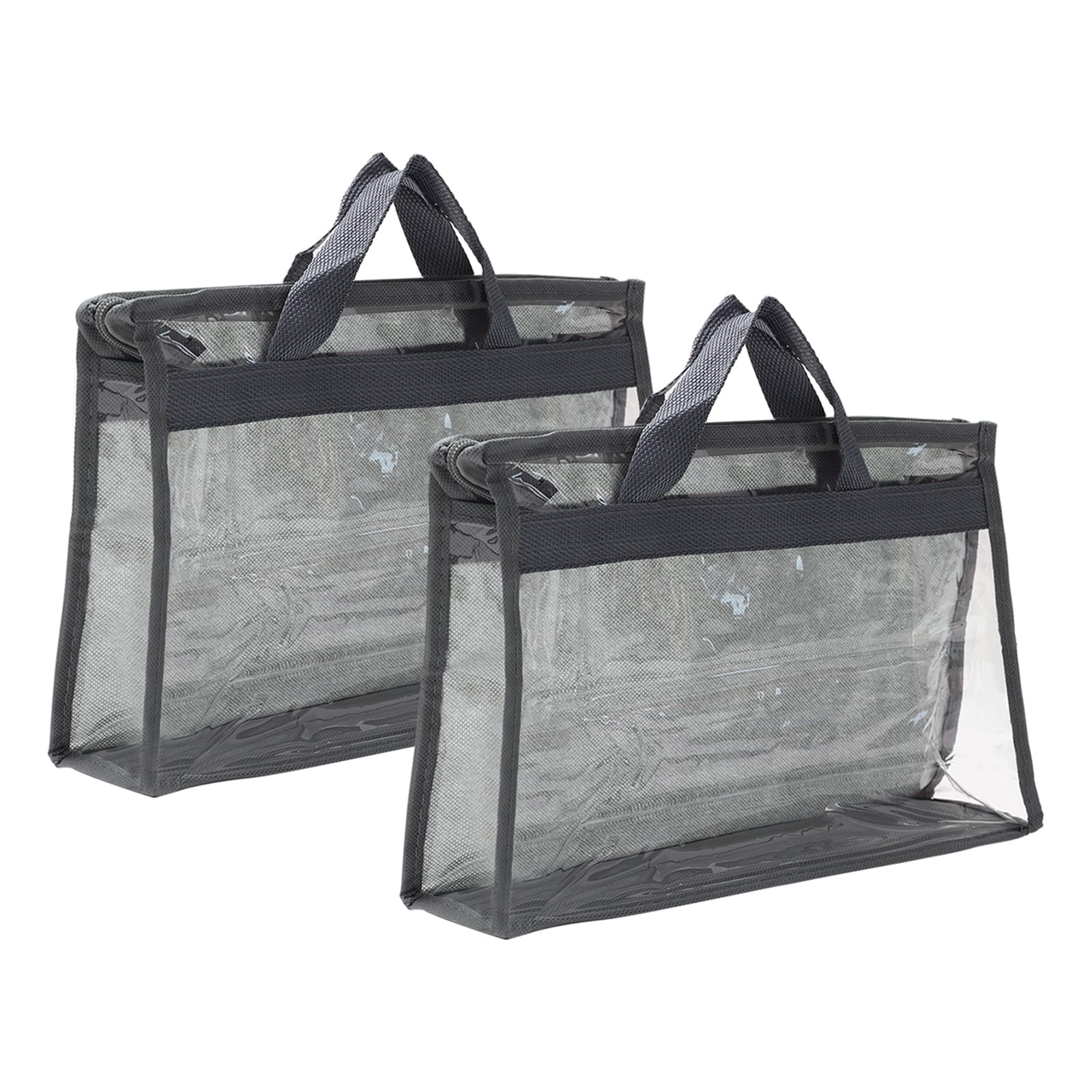 PATIKIL Handbag Dust Bags 2pcs Clear Purse Storage Organizer S Size PVC Dustproof Handbag Cover Transparent Purse Protector Gray