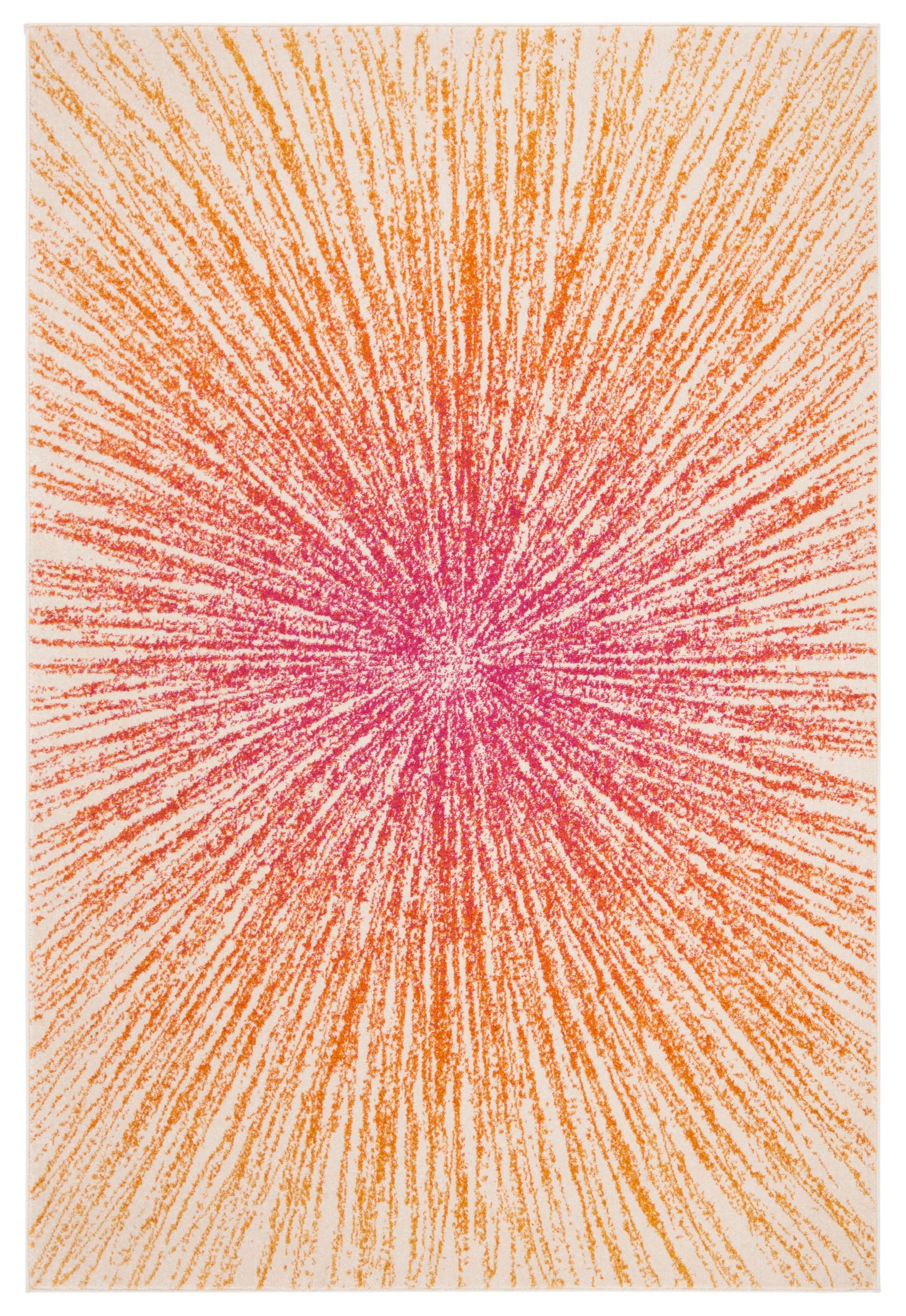Safavieh EVK228R-6 Evoke Jude 7 x 9 (ft) Loomed Synthetic Fuchsia/Cream Rectangular Indoor Abstract Bohemian/Eclectic Area rug