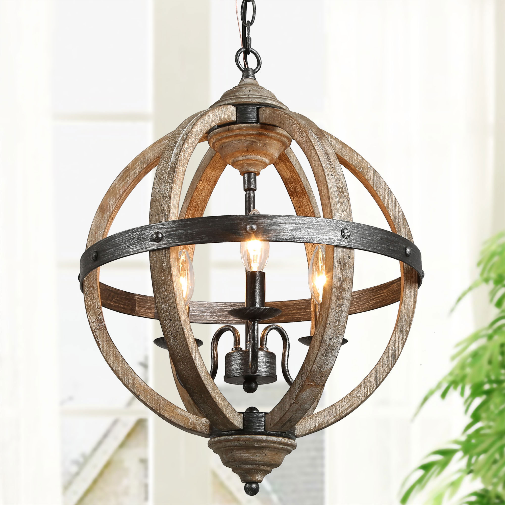 farmhouse globe chandelier