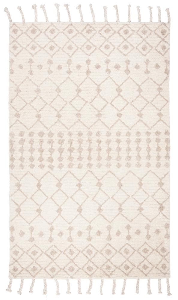 Safavieh CSB203B-4 Casablanca Glenda 4 x 6 (ft) Tufted Wool Ivory/Beige Rectangular Indoor Abstract Area rug