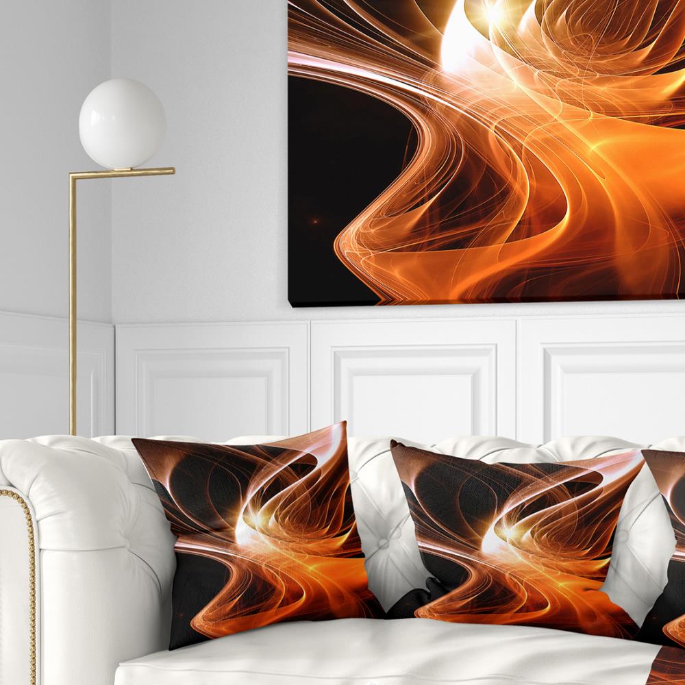 Designart CU13037-16-16 16-in x 16-in Orange Indoor Decorative Pillow