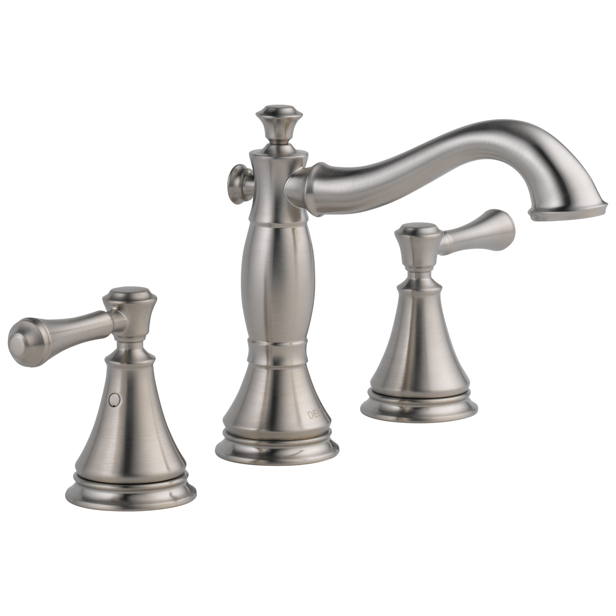 Delta 3597LF-SSMPU Cassidy Stainless Widespread 2-handle WaterSense Mid-arc Residential Handle Bathroom Sink Faucet with Drain