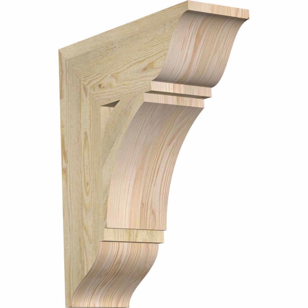 Ekena Millwork BKT06X18X22THR01RDF Thorton traditional rough sawn 6-in x 18-in x 22-in Douglas fir Brown Wood Standard bracket