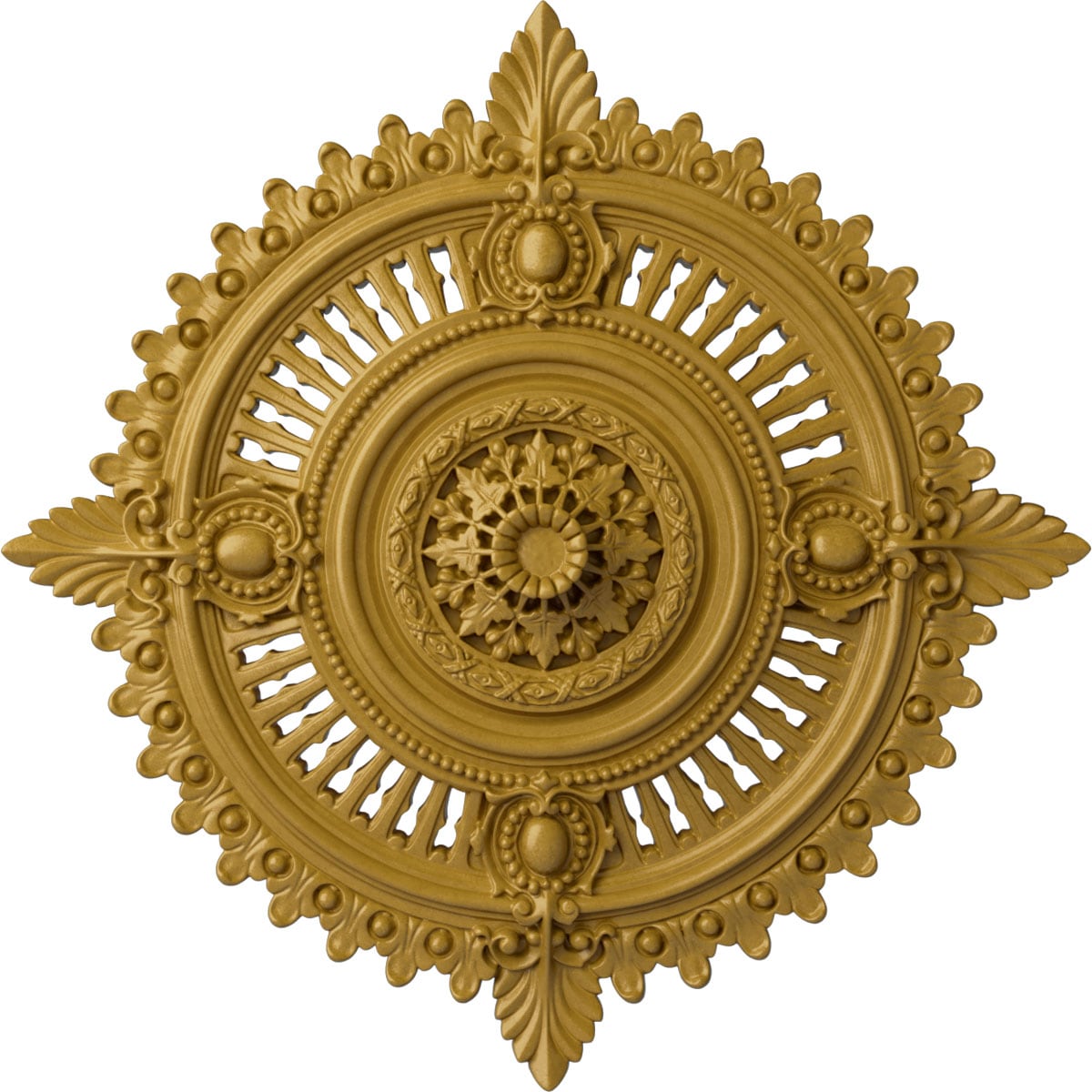 Ekena Millwork CM29HYIGS Haylynn 29.125-in W x 29.125-in L Painted Iridescent Gold Polyurethane Whole Ceiling Medallion