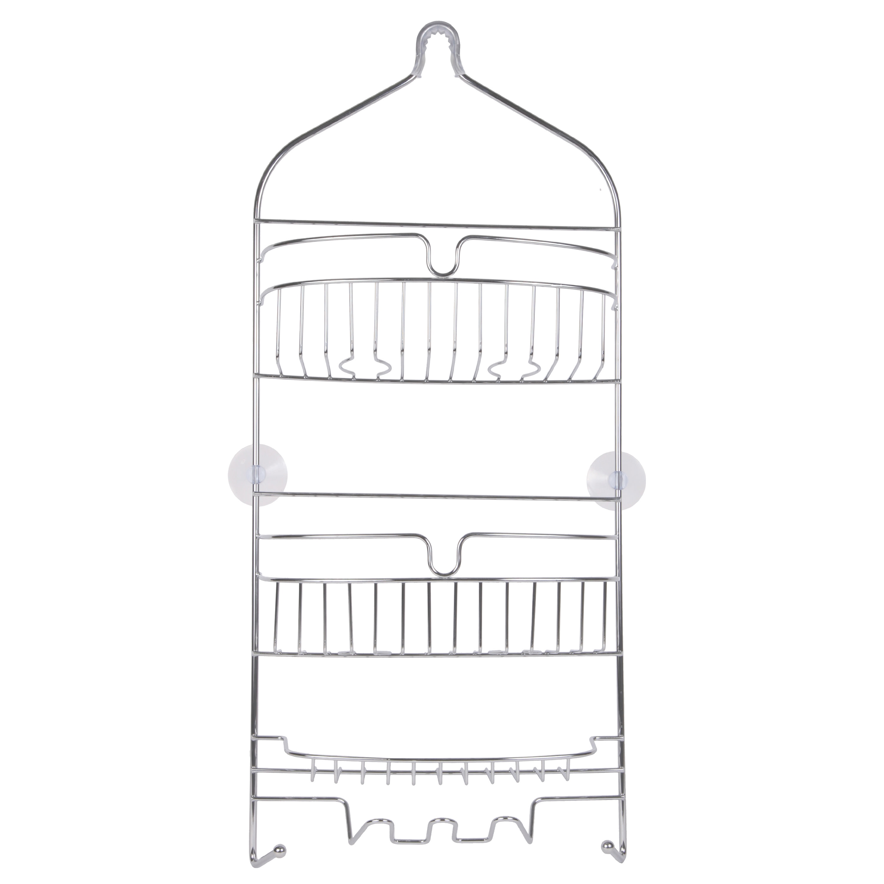 Kenney KN614151 Chrome Steel 3 -Shelf Over the showerhead Hanging shower caddy 11-in x 4.5-in x 24-in