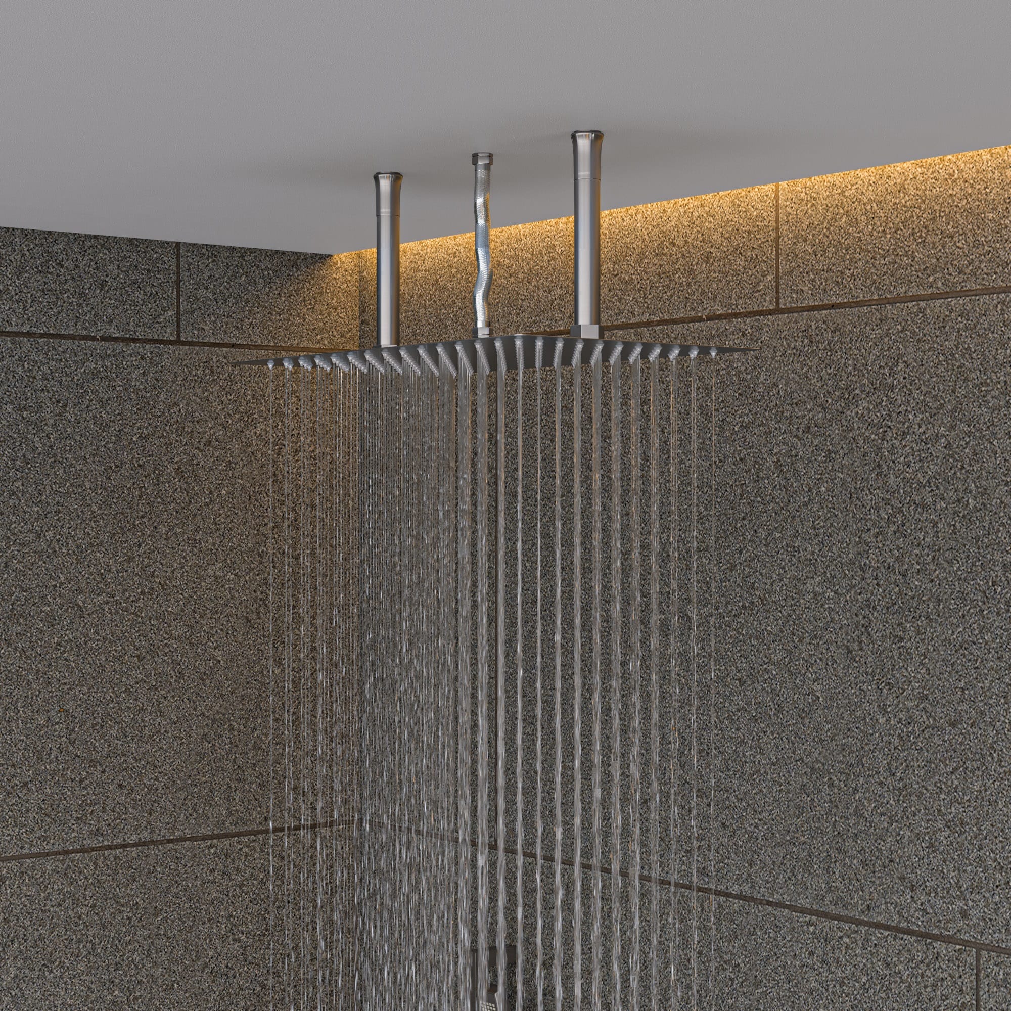 ALFI RAIN2012-BSS 1.0 -Spray Brushed Stainless Steel 20-in Rectangle Rain Shower Head 1.8 GPM