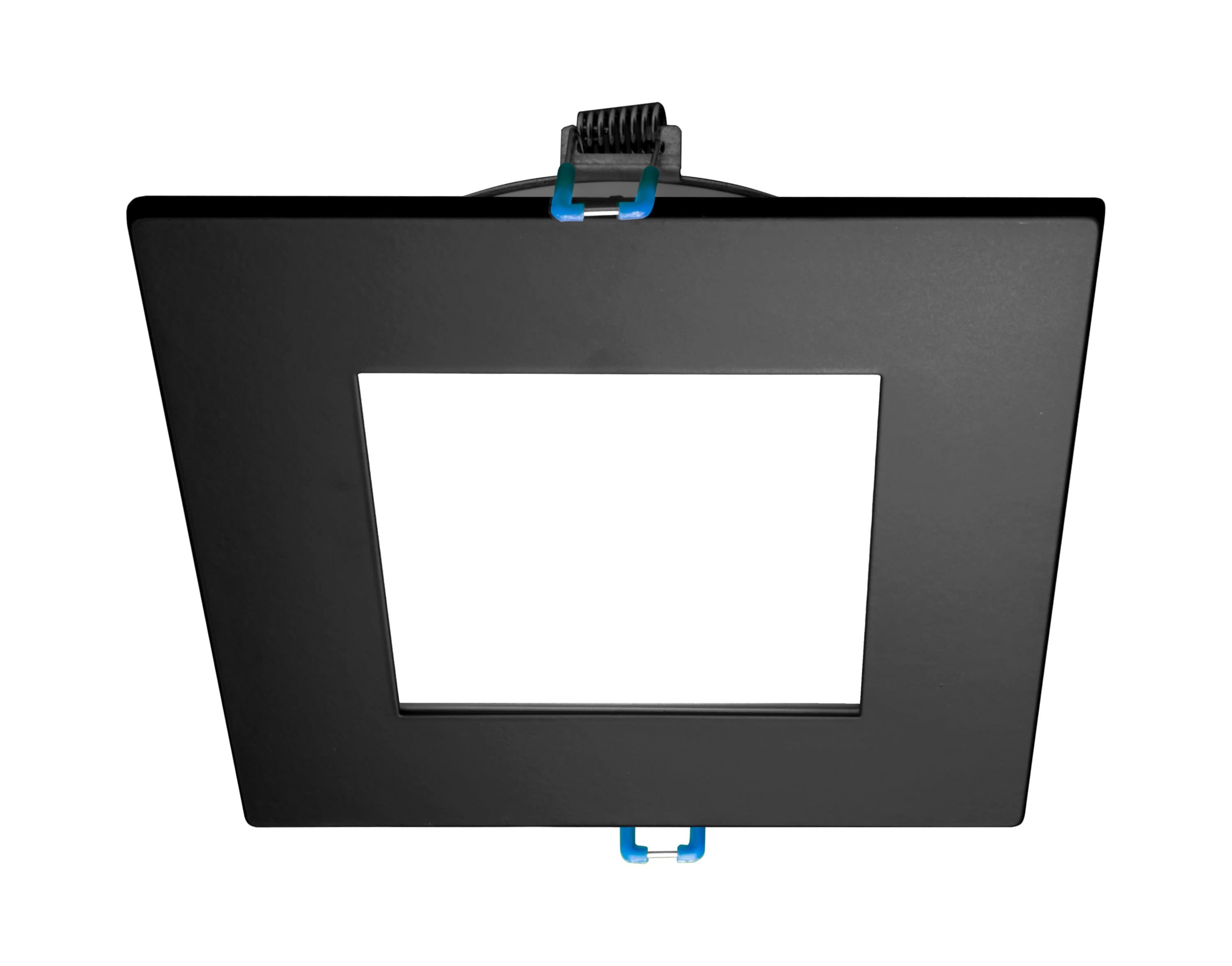 Nicor Lighting DLE421203KSQBK DLE4 Edge Lit Black 579 -Lumens Neutral Square Dimmable LED Canless Damp rated Recessed Downlight