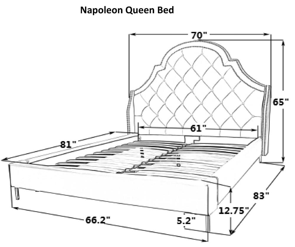 Chic Home Design Napoleon Slate Blue Queen Wood Upholstered Bed at ...