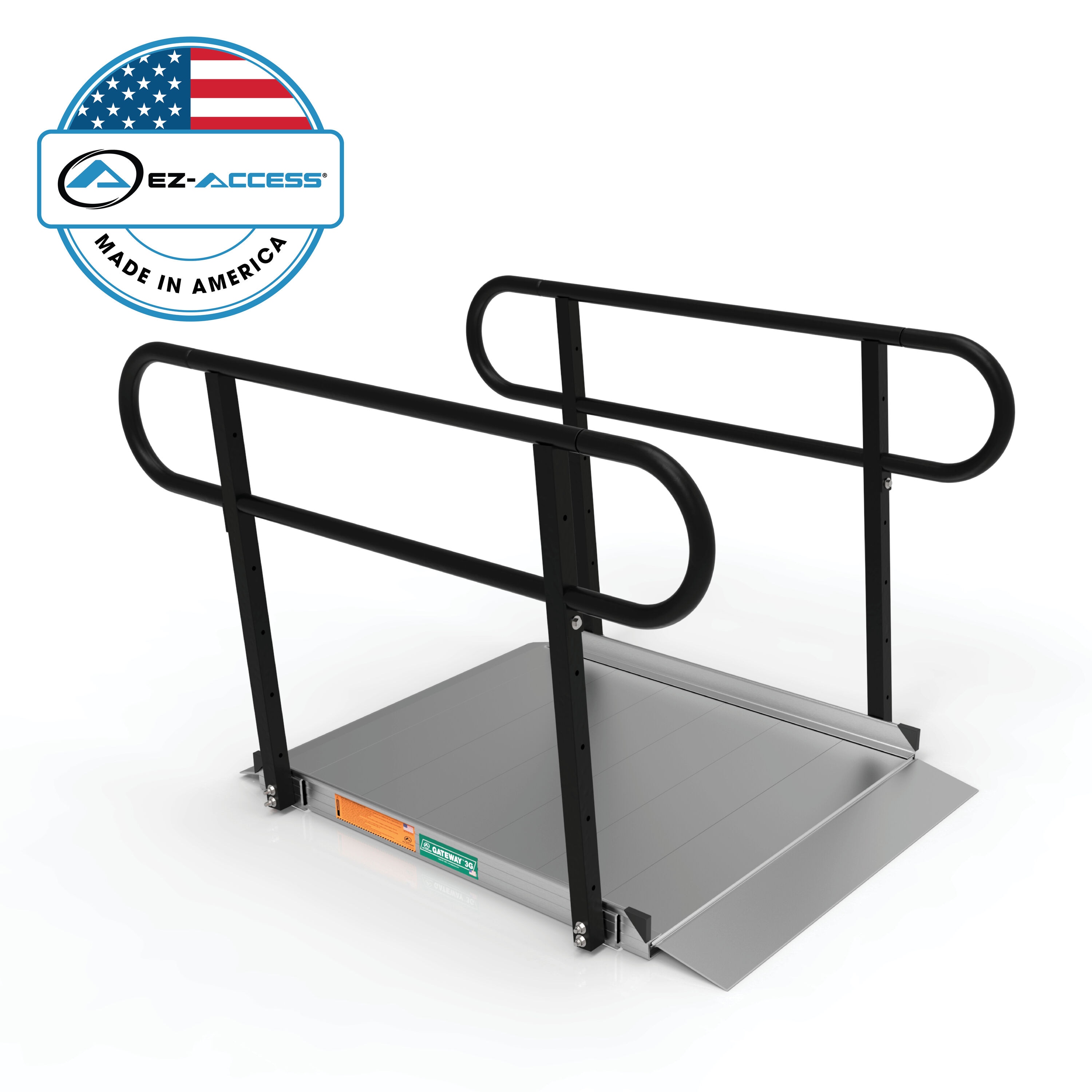 EZ-ACCESS G3G 04TLBLK 4-ft x 36-in Aluminum Modular Entryway Wheelchair Ramp ADA Compliant