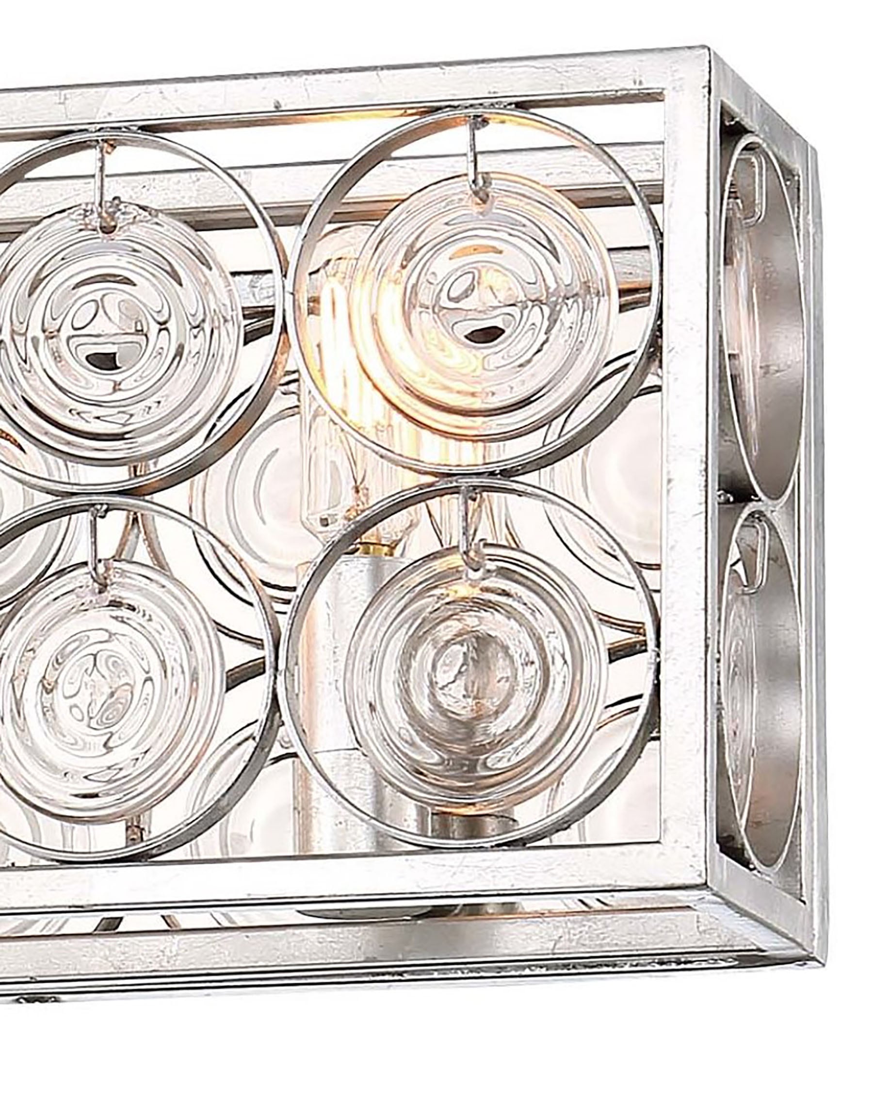 Catalina Silver 4-Light Bathroom Vanity Fixture with Clear Glass
