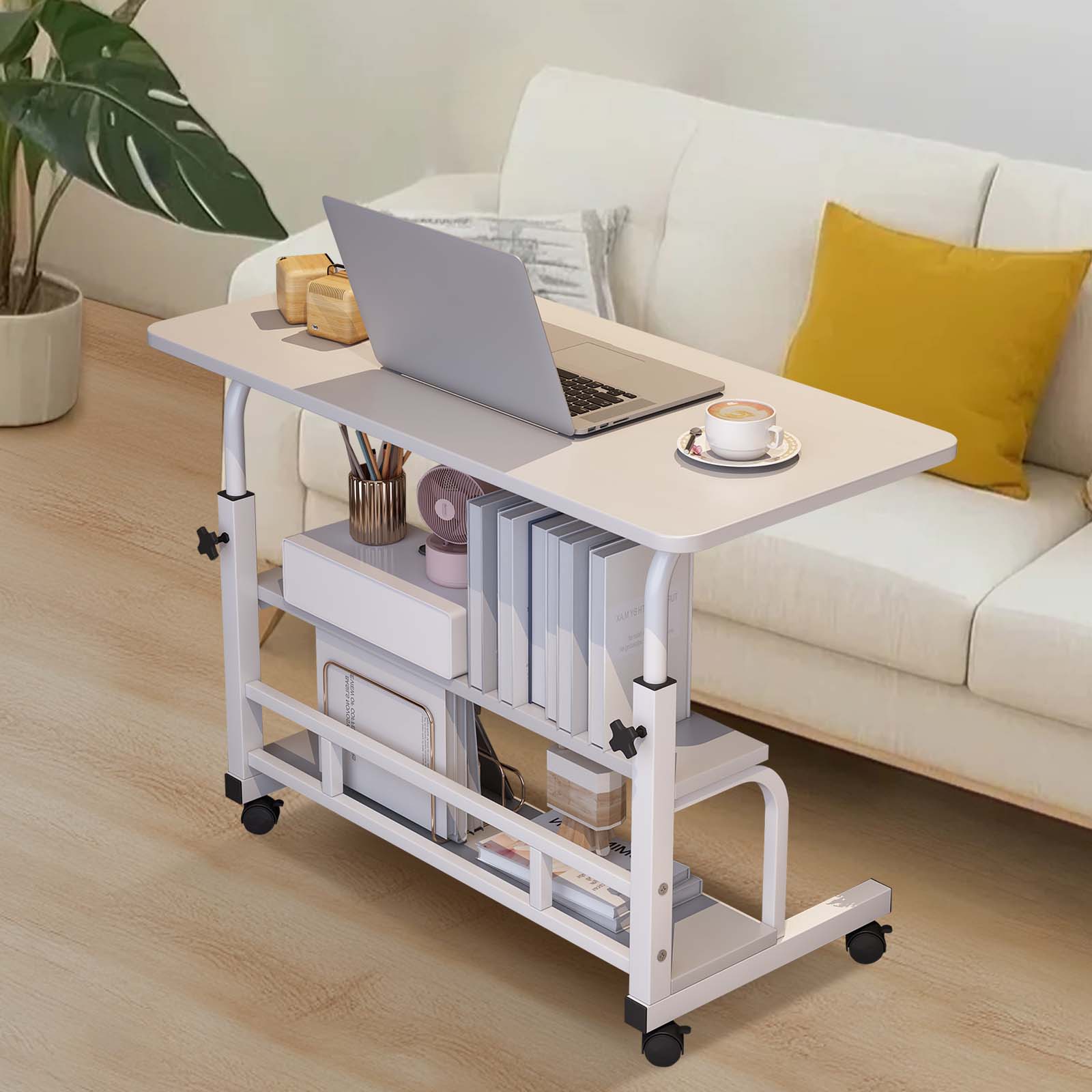 IdealHouse Adjustable Height Mobile Standing Desk with Wheels Portable ...