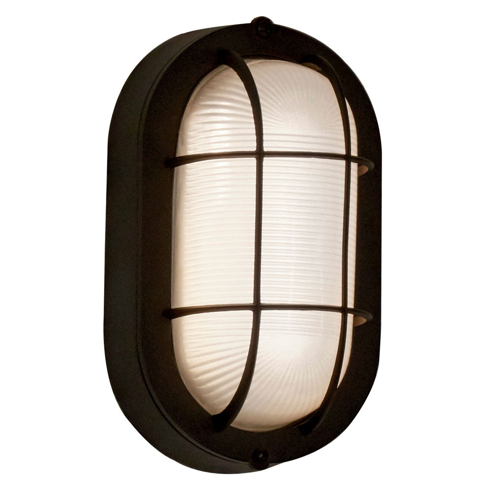 2 PACK Portfolio Outdoor LED Black Wall Lantern Lights Frosted Glass Shades 