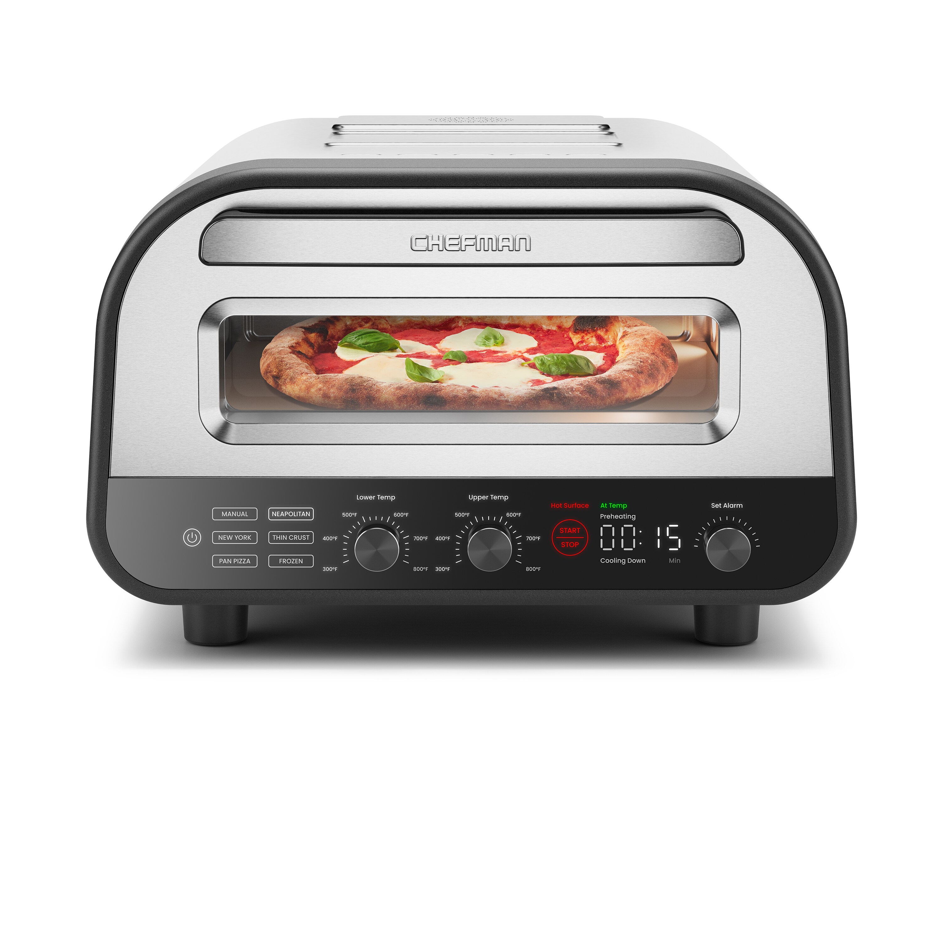 Chefman RJ25-PO12-SS HomeSlice Electric Indoor Pizza Oven