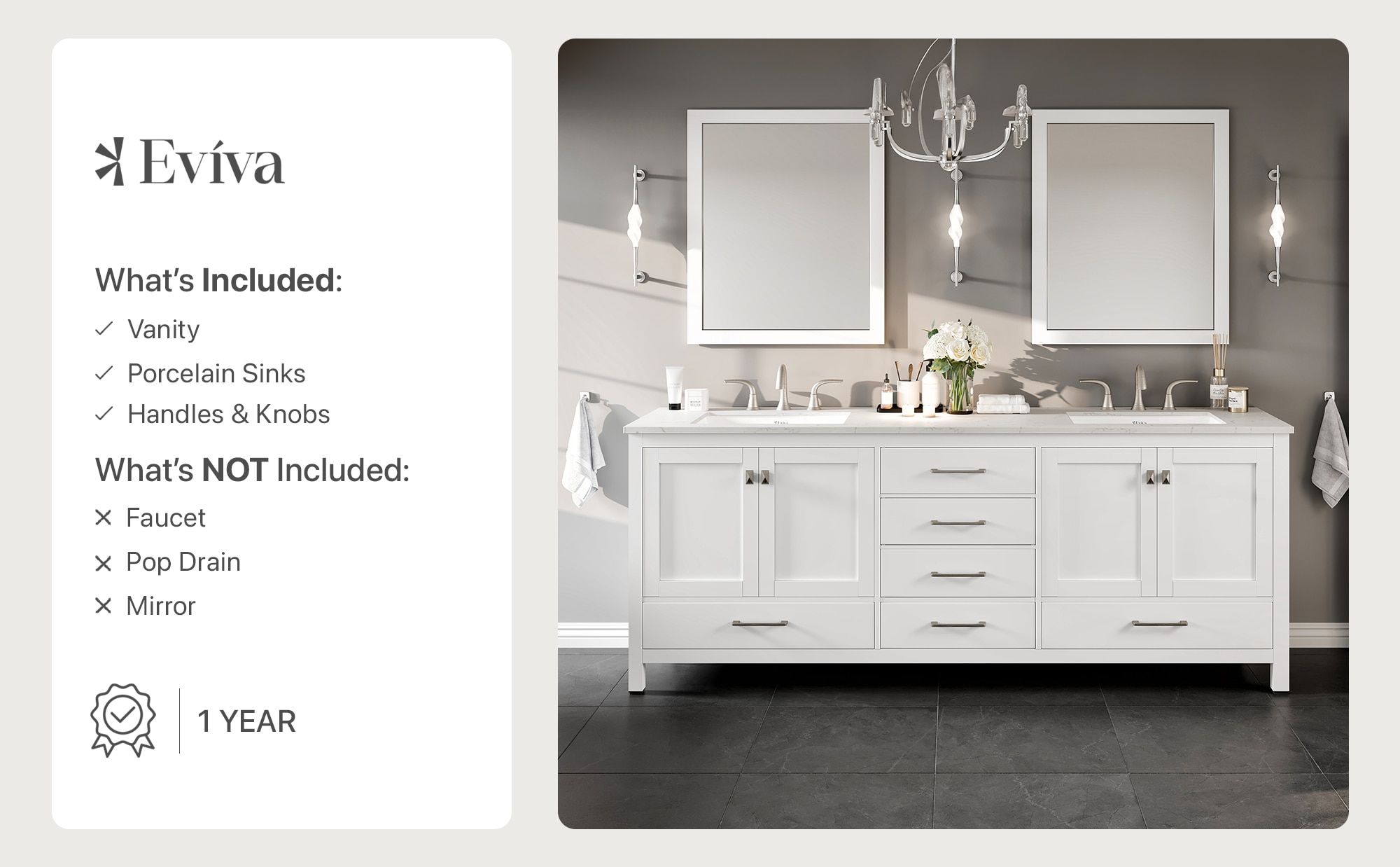 Eviva EVVN412-84WH-Q Bath-Vanity-Combo - View #9