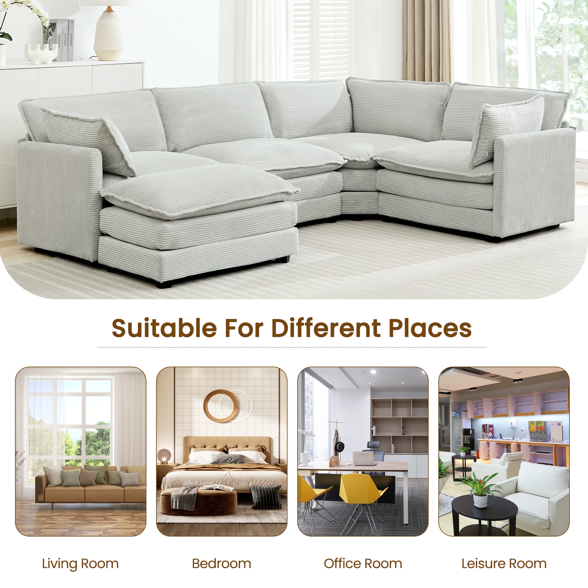 VOUA SAF-XNECW3-GY Sofas-Loveseats - View #6