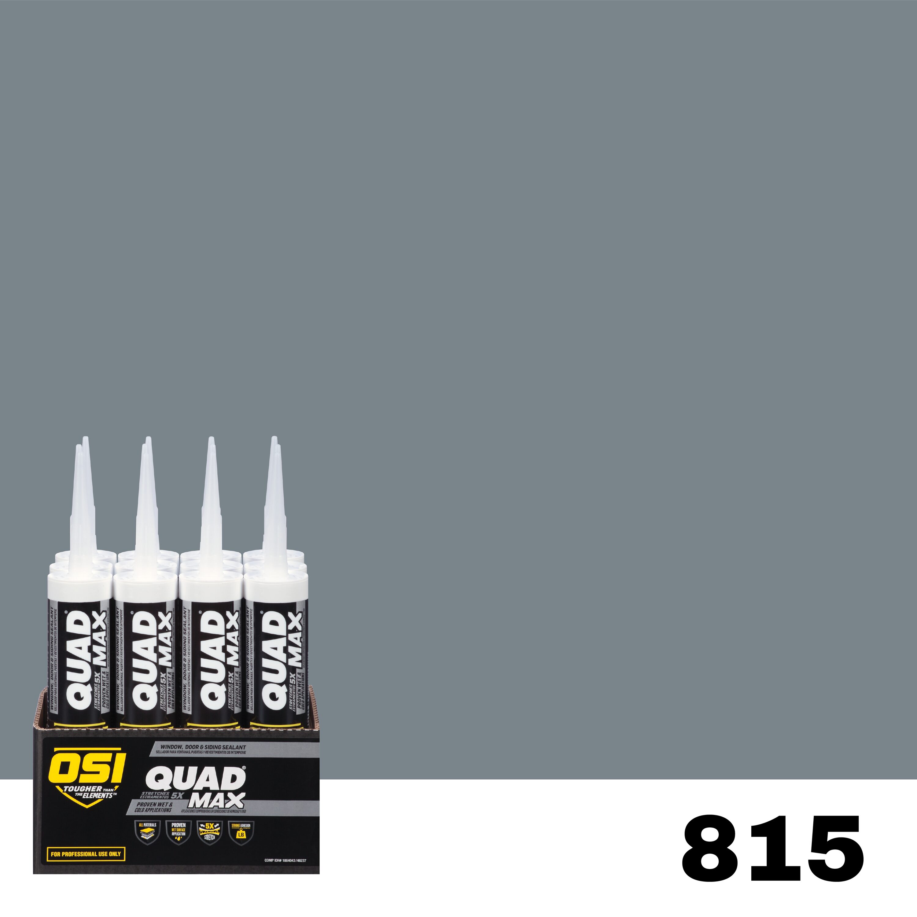 OSI 1869739 Quad Max 12 -Pack 10-oz Window door Blue 815 Paintable Advanced Sealant Caulk