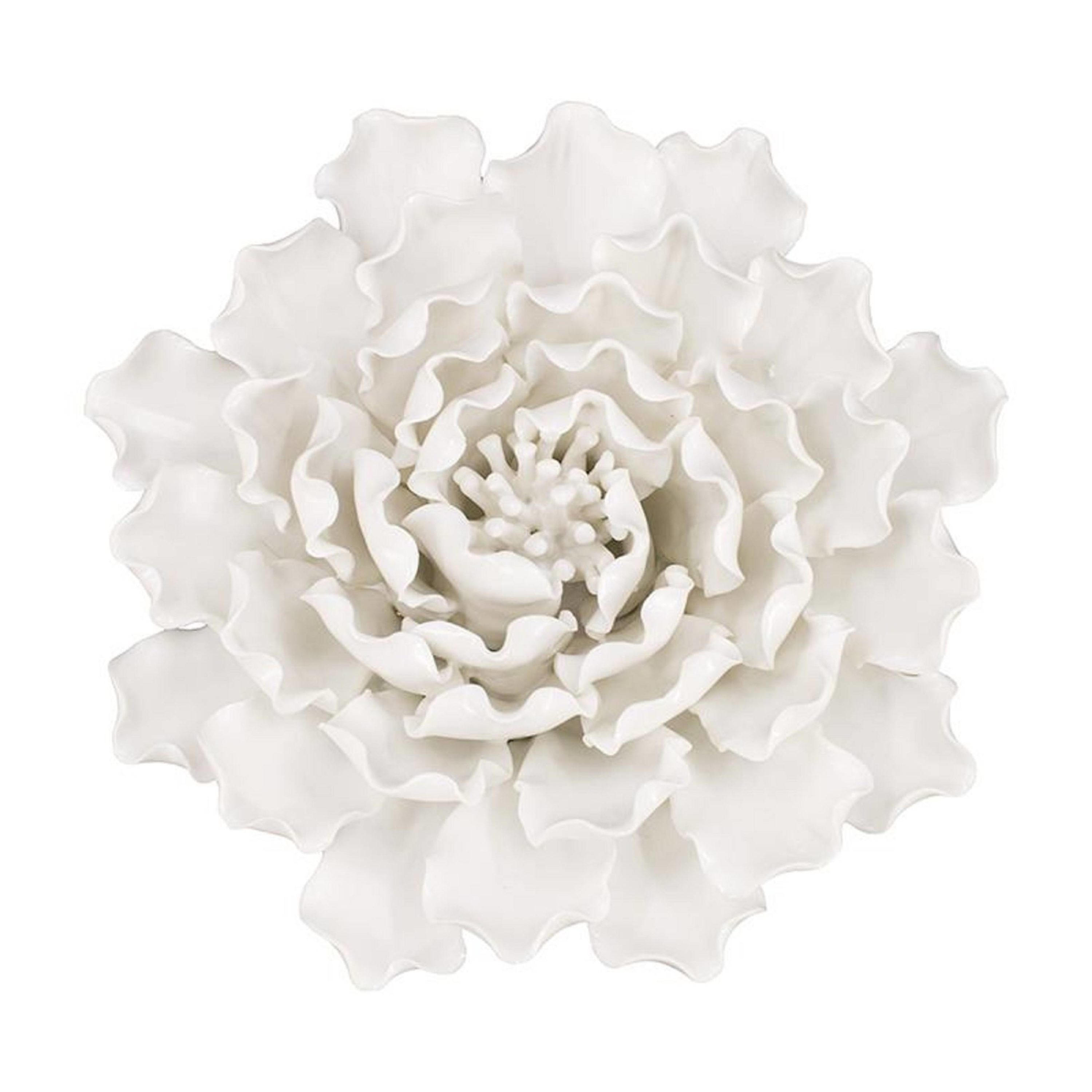 A&B Home AV9078 A and B Home 7.3"H Cream Ceramic Indoor Handmade 3D Flower Wall Decor, Wall Art Sculpture for Home Office Living Room Hallway Kitchen Cream 7.3-Inches H x 7.3-Inches W Modern Ceramic 3D art