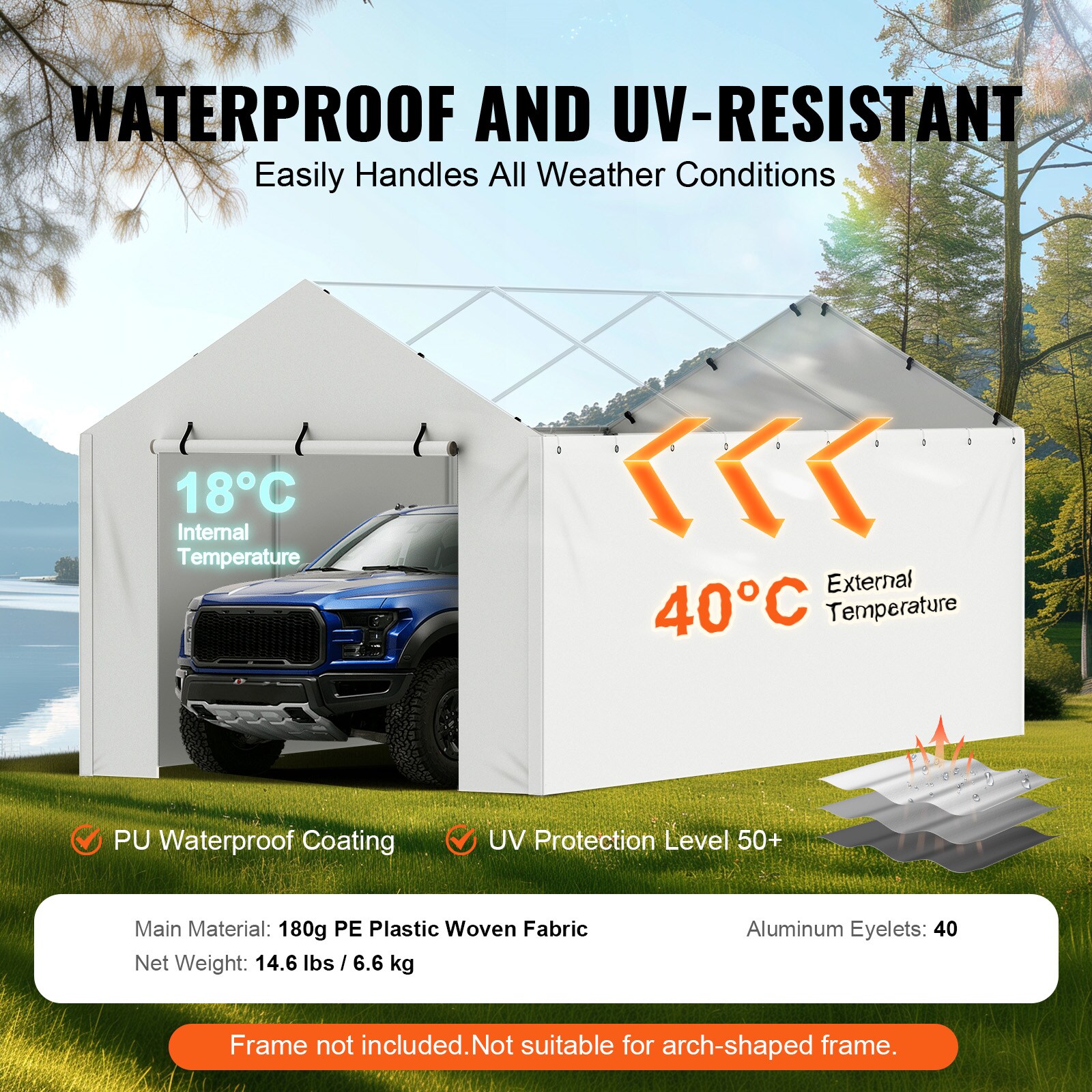 VEVOR SCCKPB10X20F04162V0 Carport-Covers - View #3