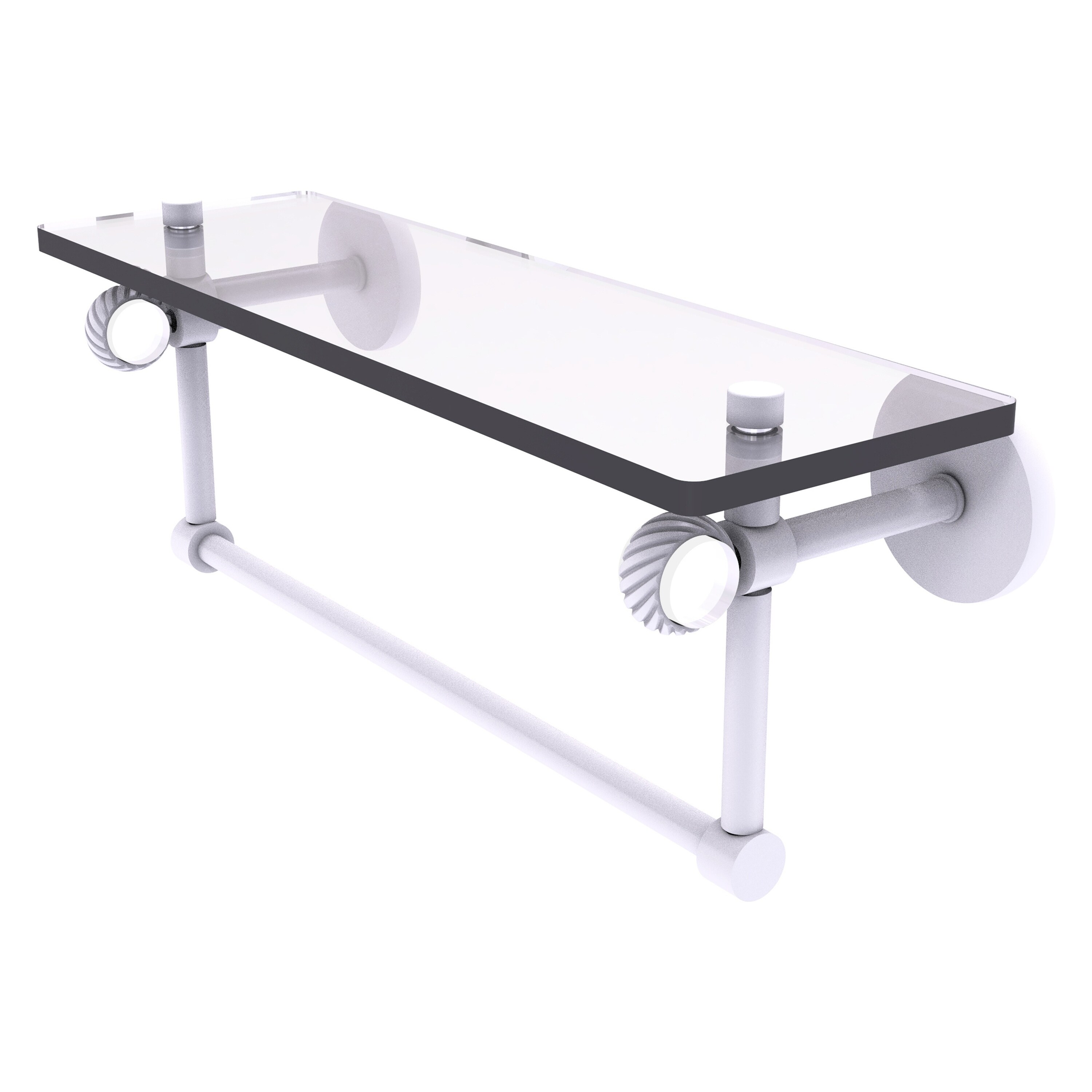 Allied Brass CV-1TBT-16-WHM Clearview Matte White Wall mount Bathroom Shelf ( 16-in x 6.2-in x 5-in )