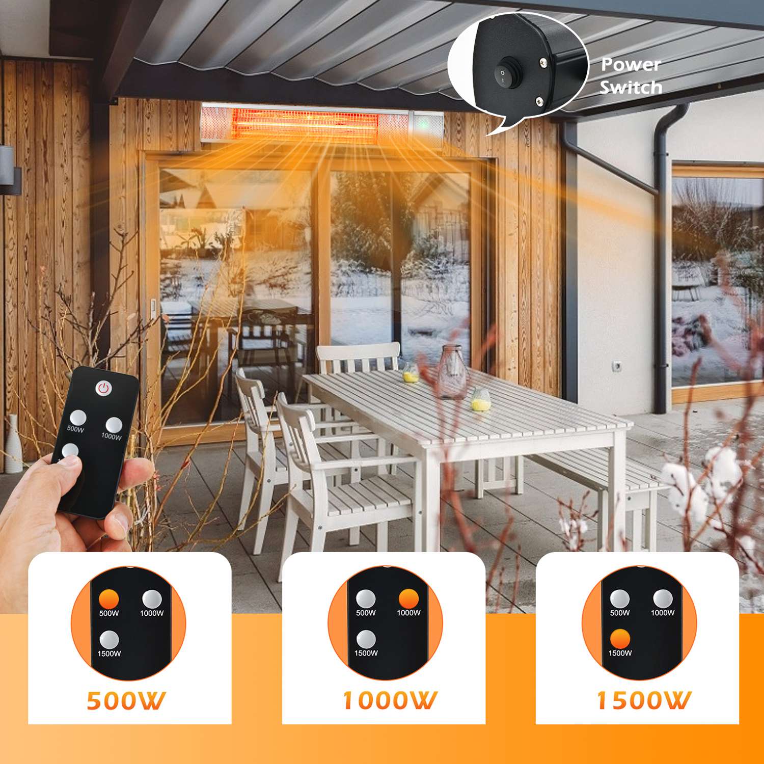 Costway CSHY001427 Outdoor-Electric-Patio-Heaters - View #7